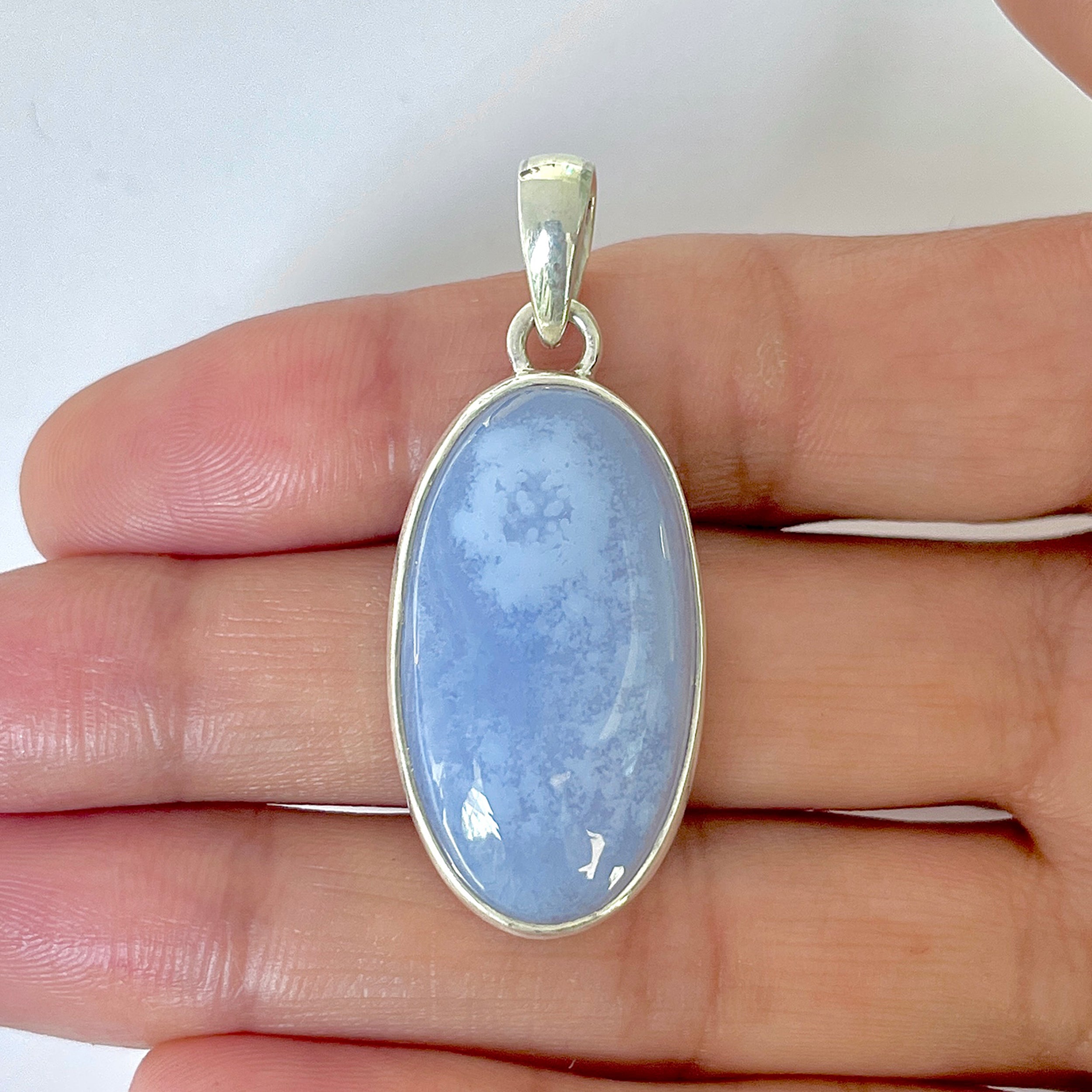 Blue Chalcedony Pendant-(BCH-1-41)