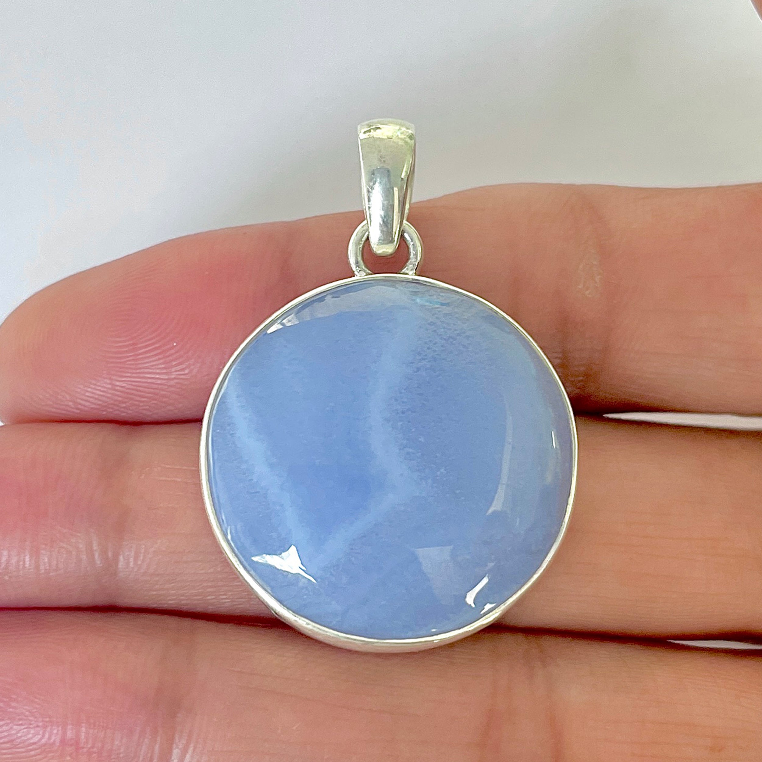 Blue Chalcedony Pendant-(BCH-1-44)