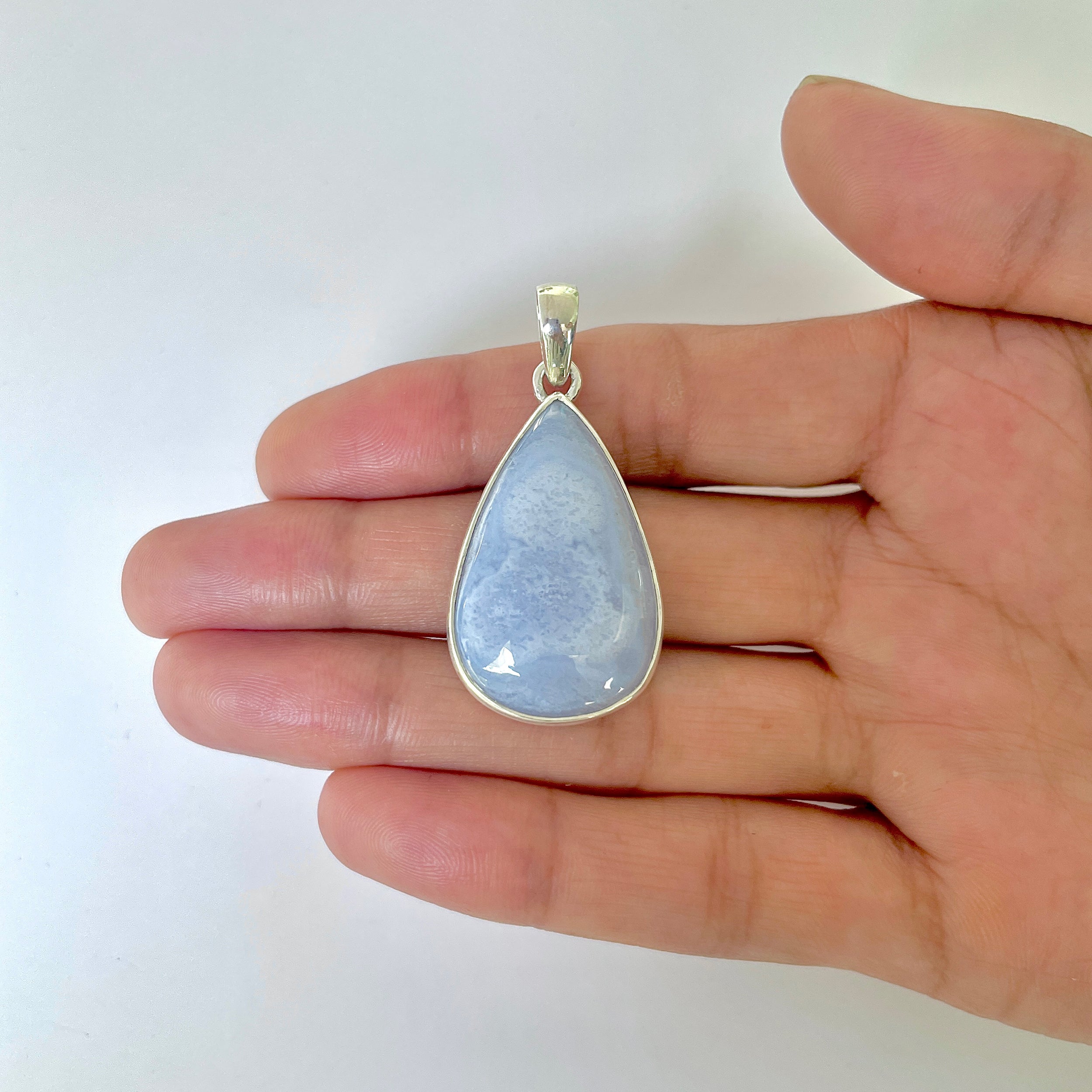 Blue Chalcedony Pendant-(BCH-1-45)