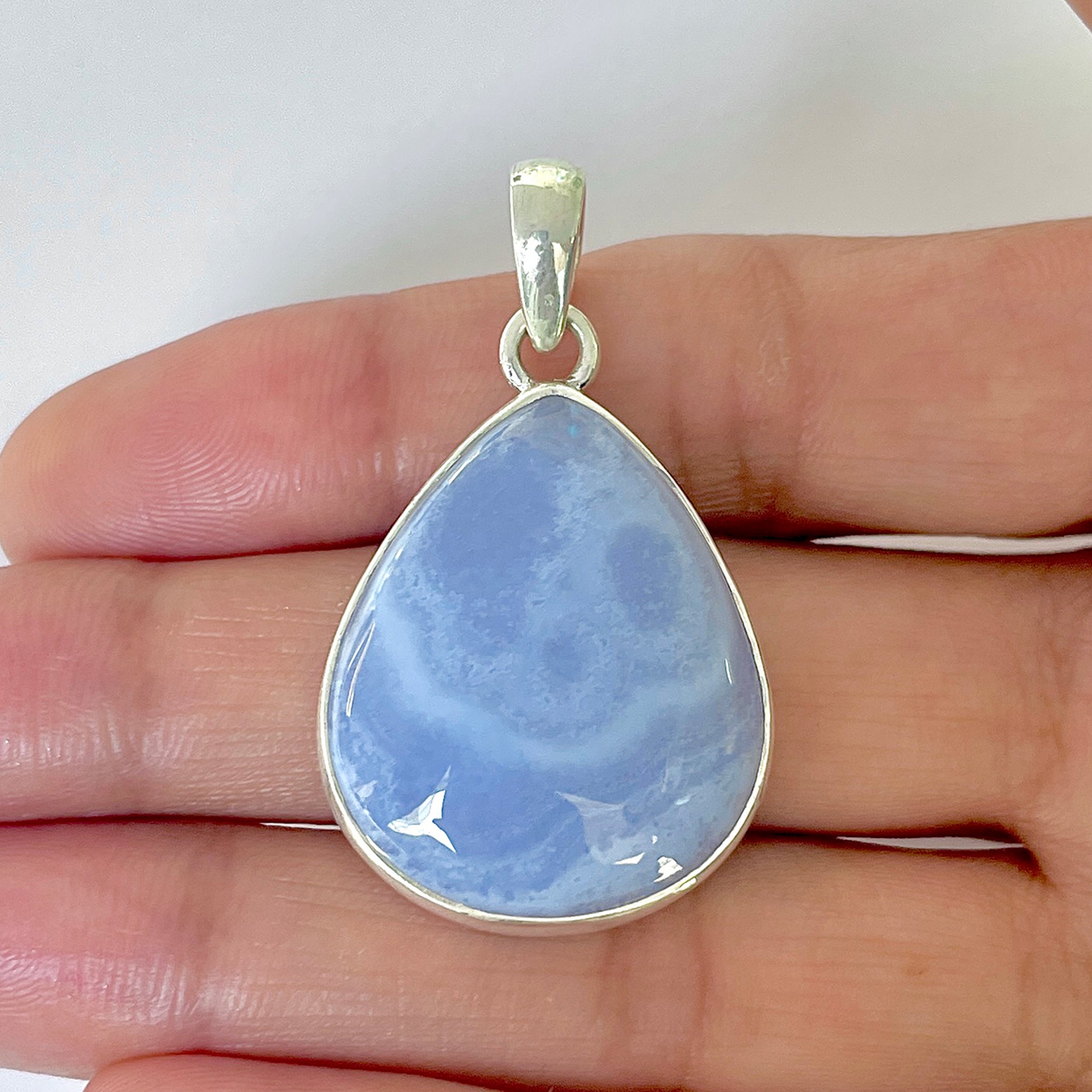 Blue Chalcedony Pendant-(BCH-1-5)