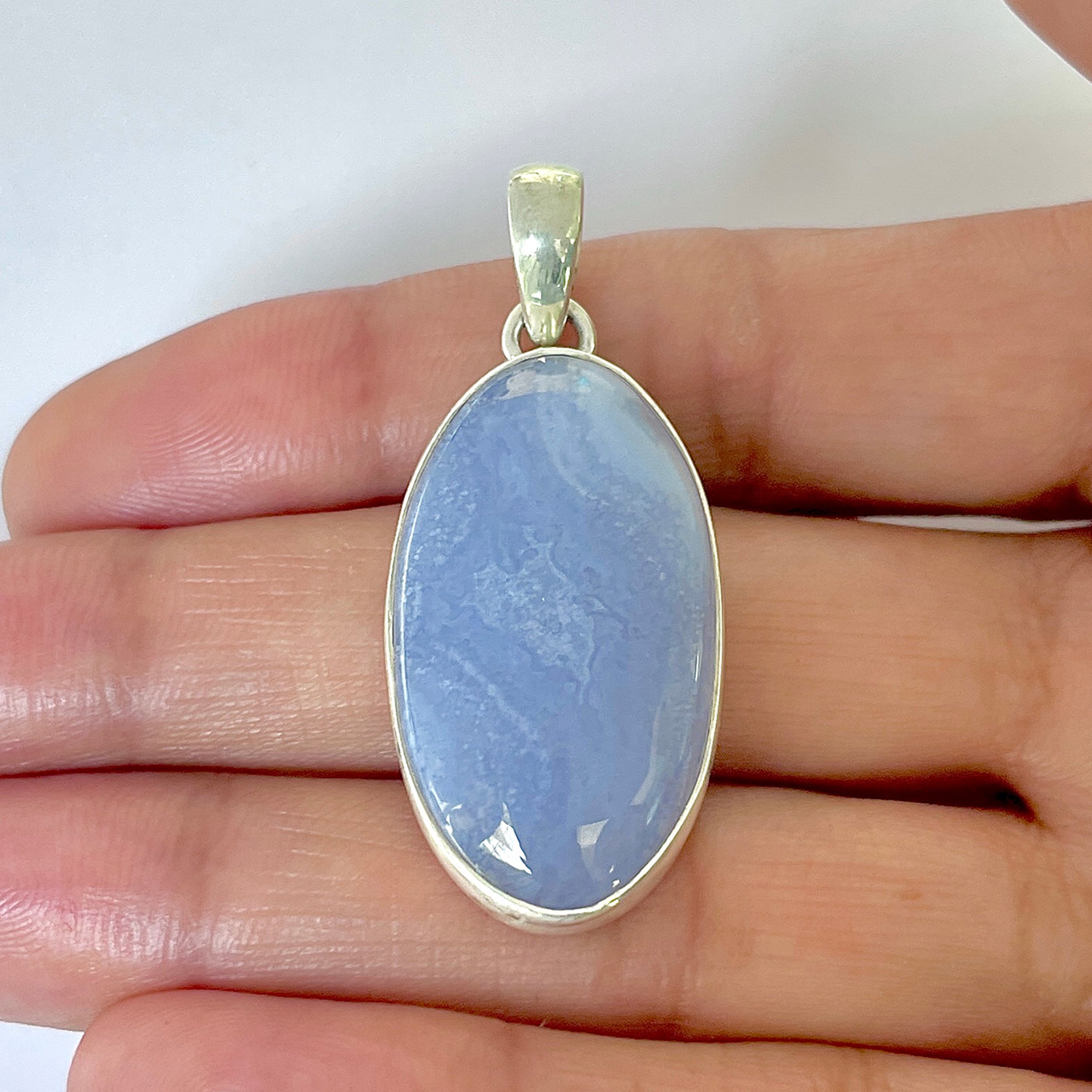 Blue Chalcedony Pendant-(BCH-1-6)
