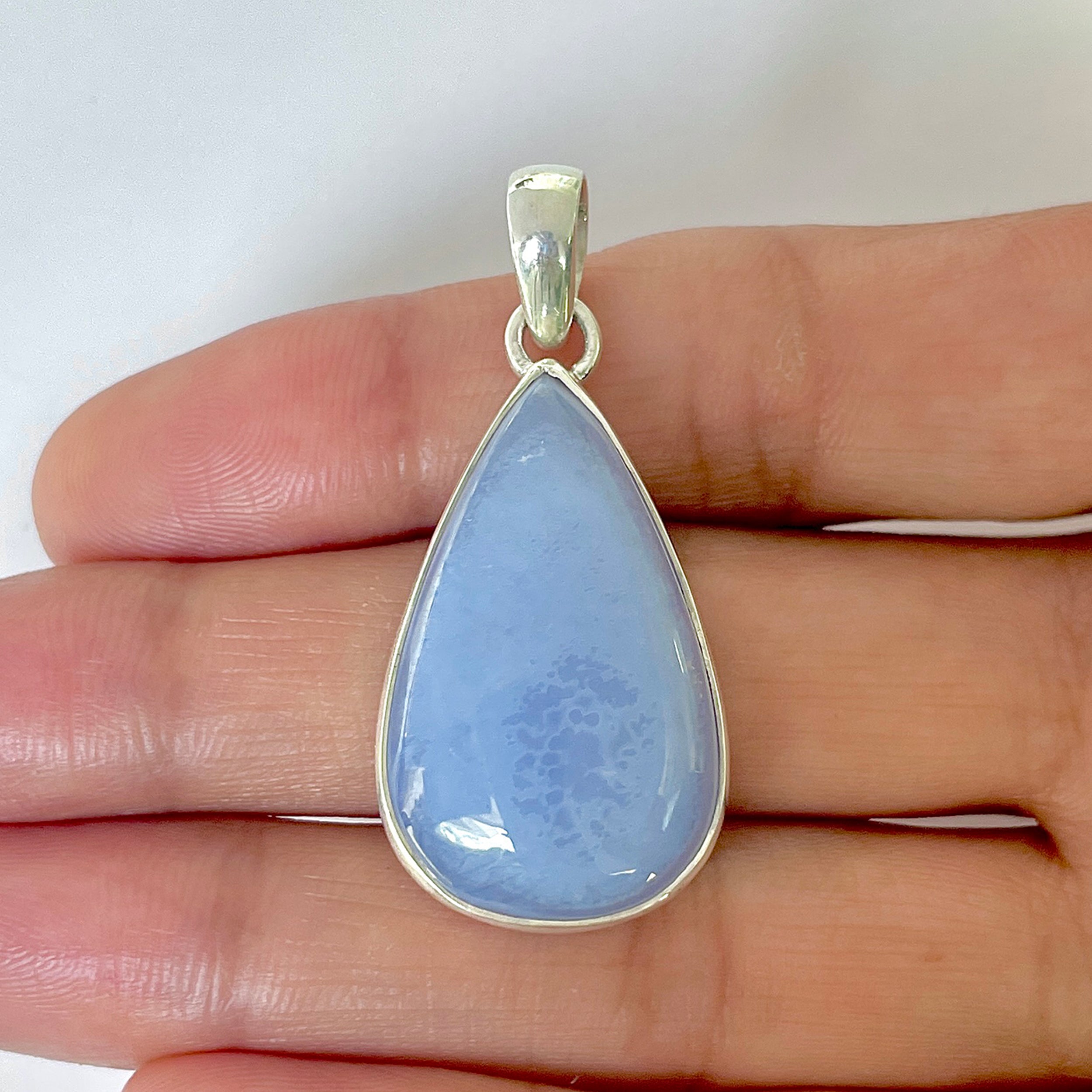 Blue Chalcedony Pendant-(BCH-1-8)