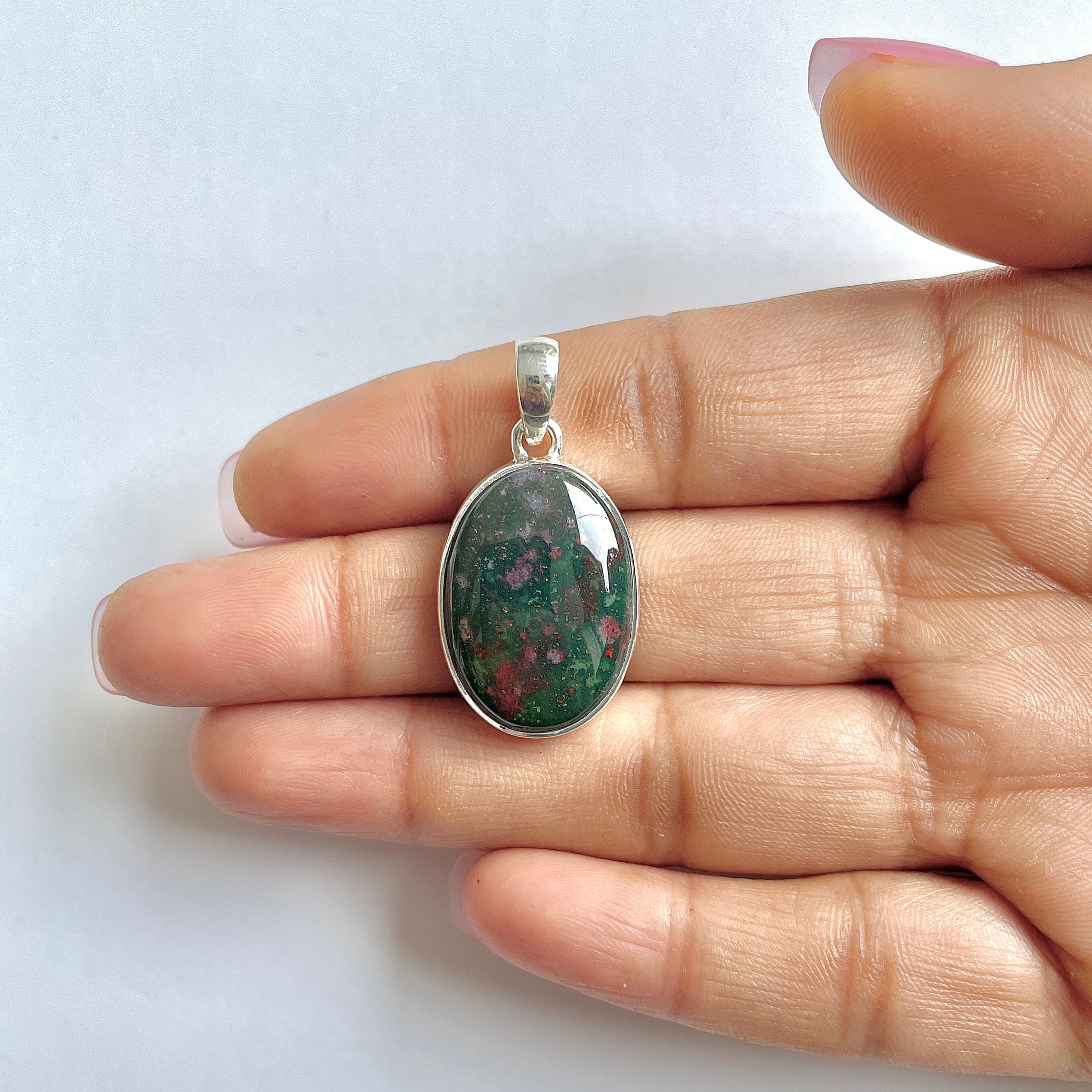 Blood stone Pendant-(BDS-1-17)