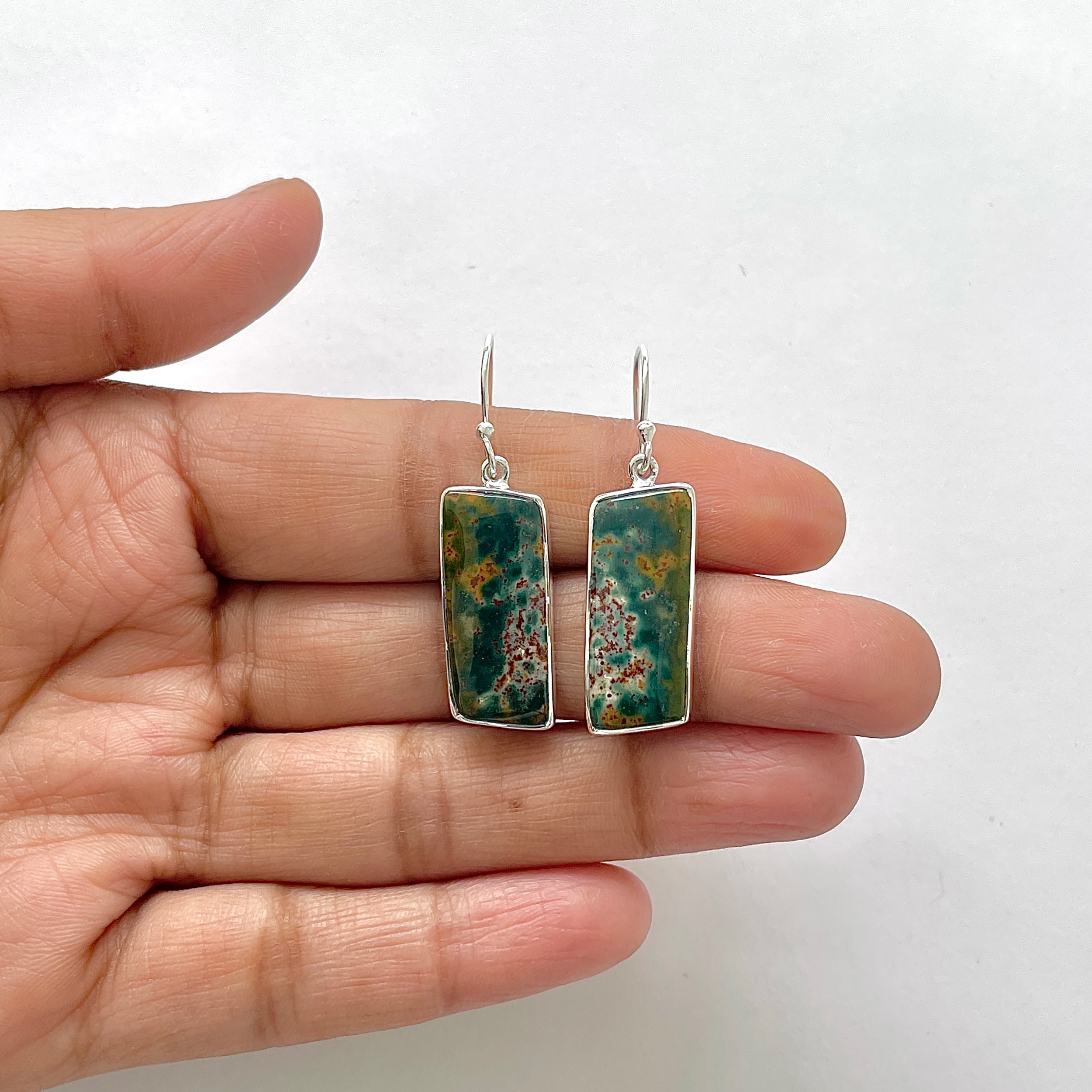 Blood Stone Earring-(BDS-3-1)