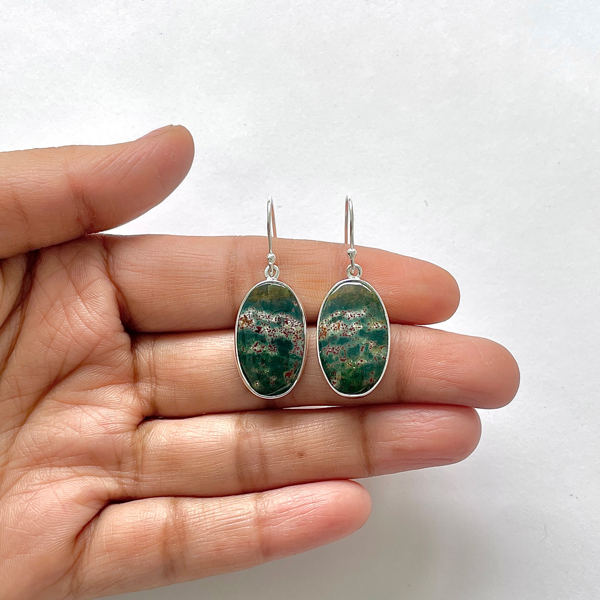 Blood Stone Earring-(BDS-3-10)