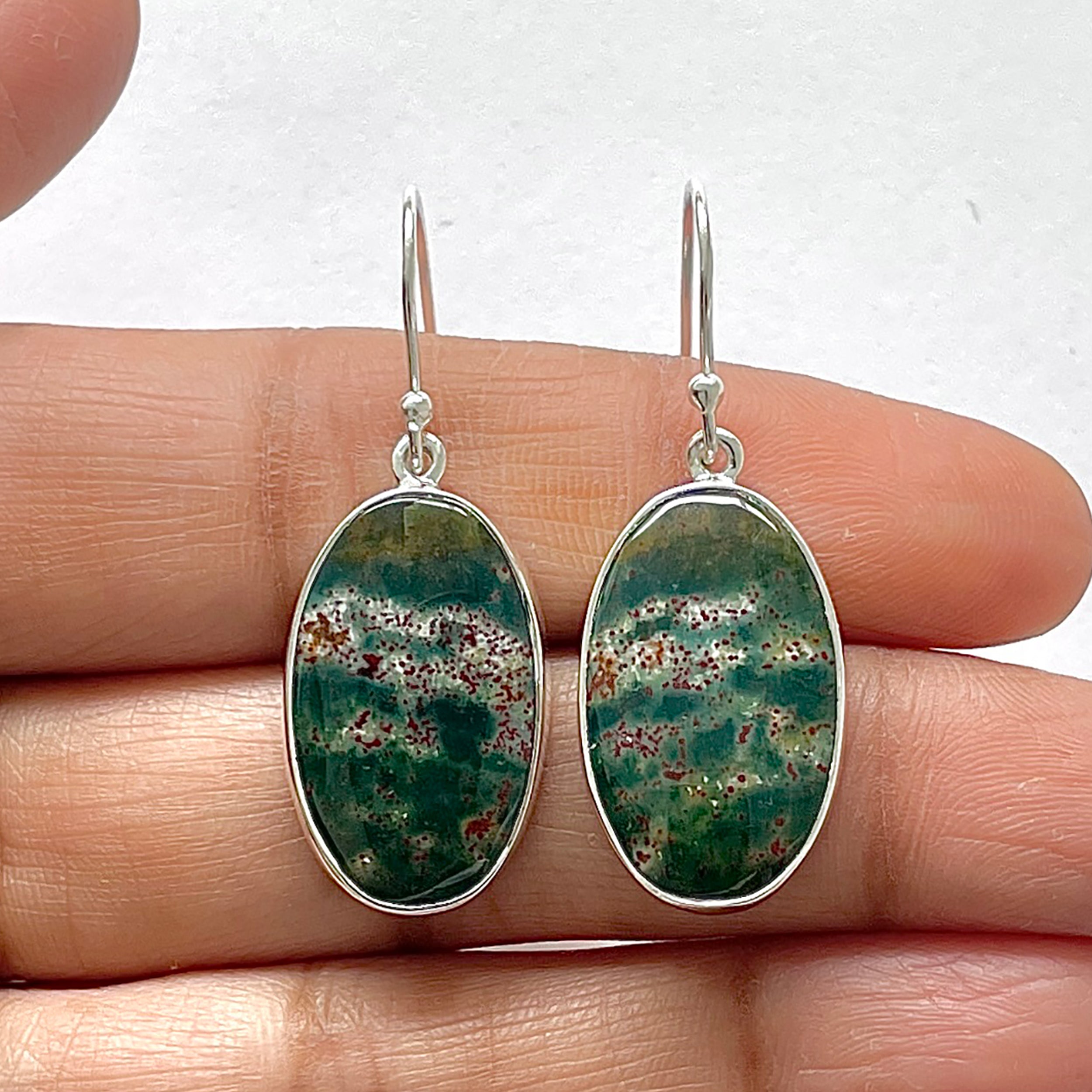 Blood Stone Earring-(BDS-3-10)