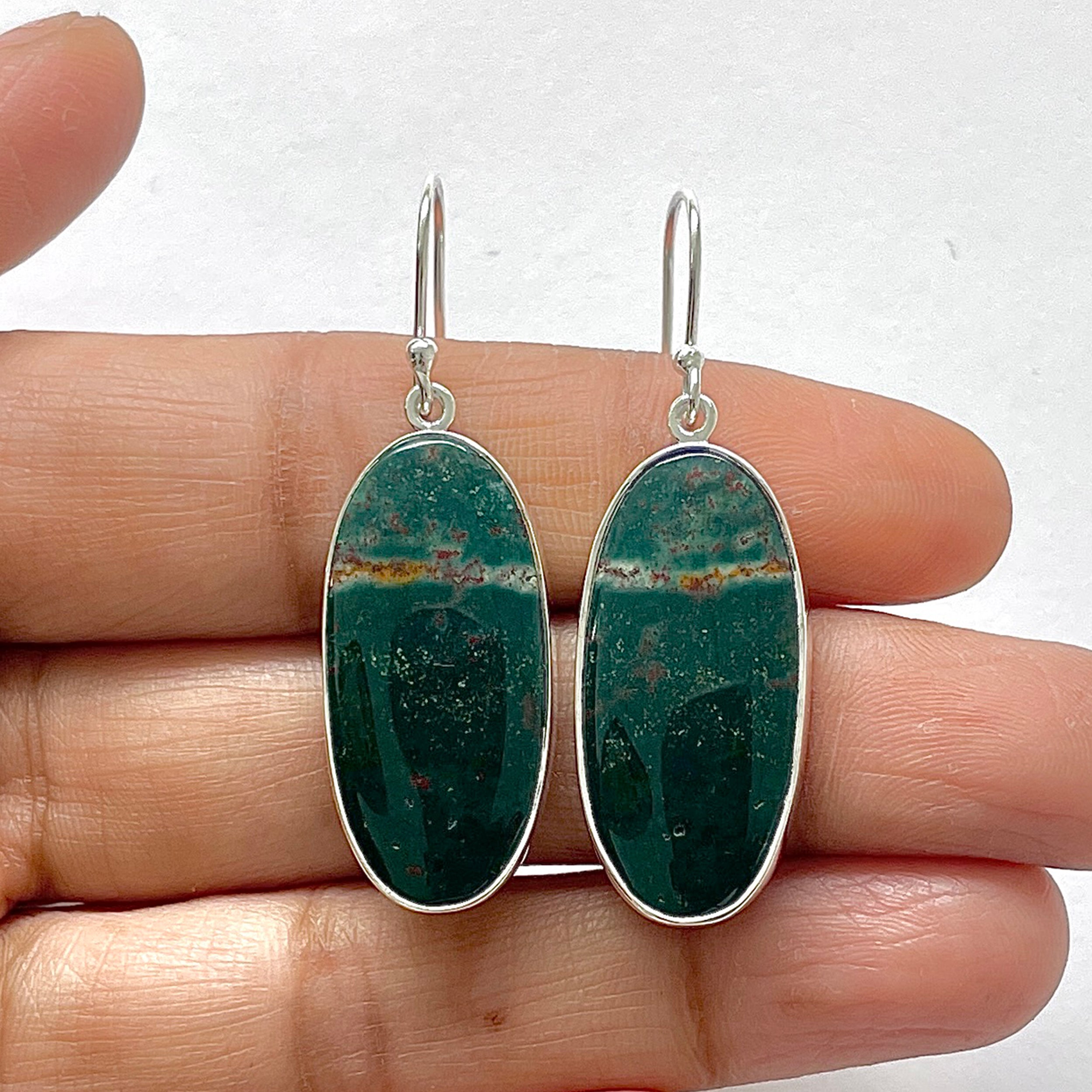 Blood Stone Earring-(BDS-3-13)