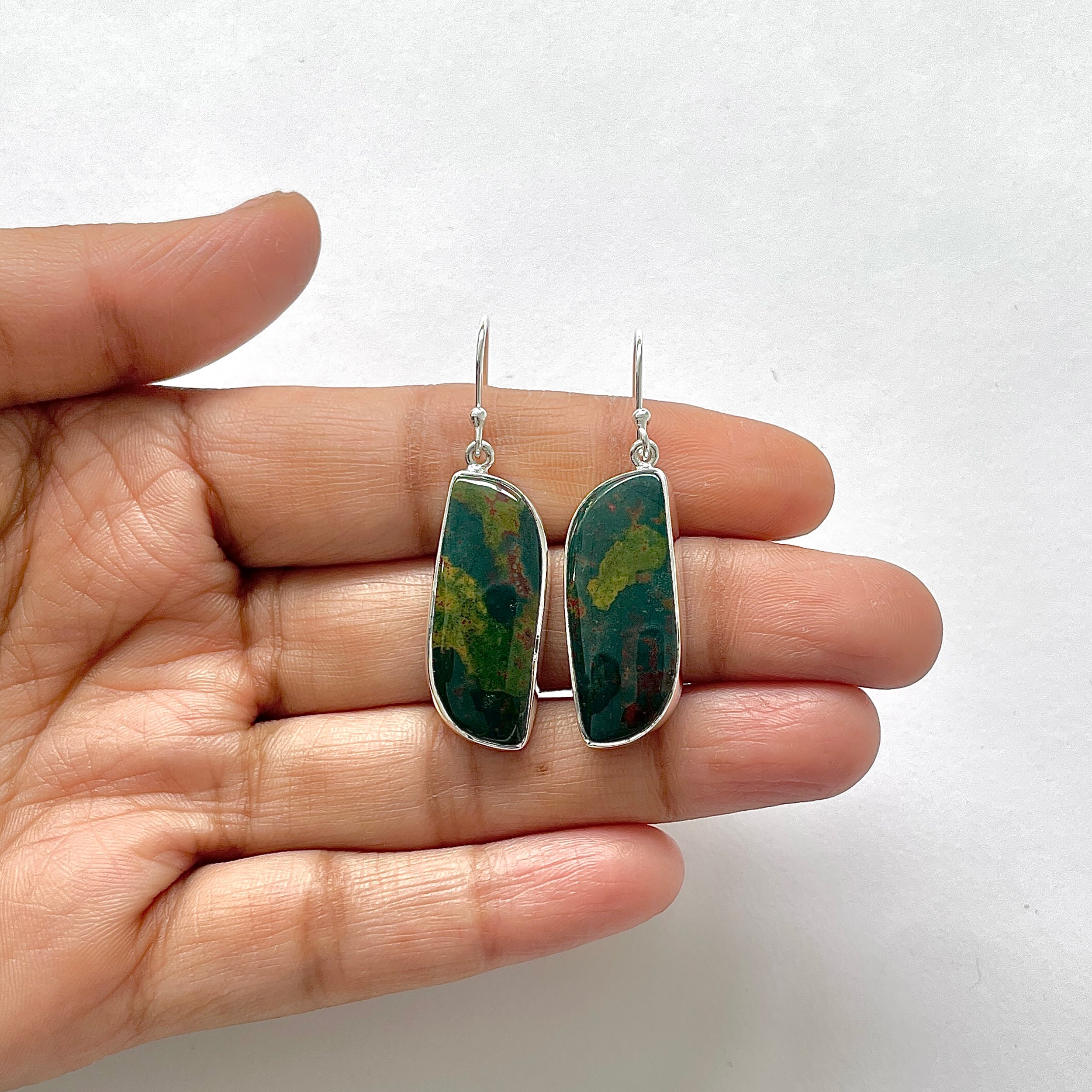 Blood Stone Earring-(BDS-3-15)