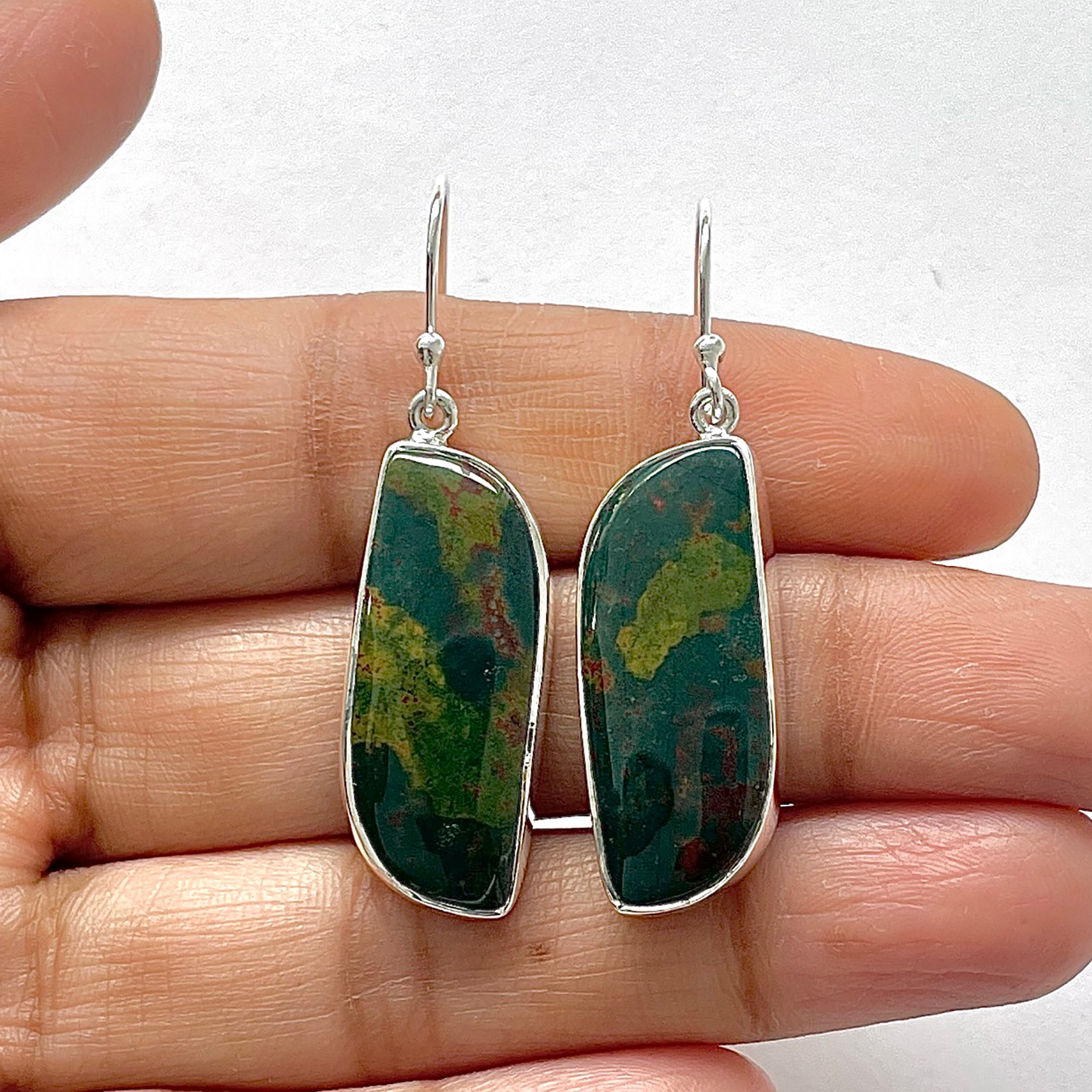 Blood Stone Earring-(BDS-3-15)