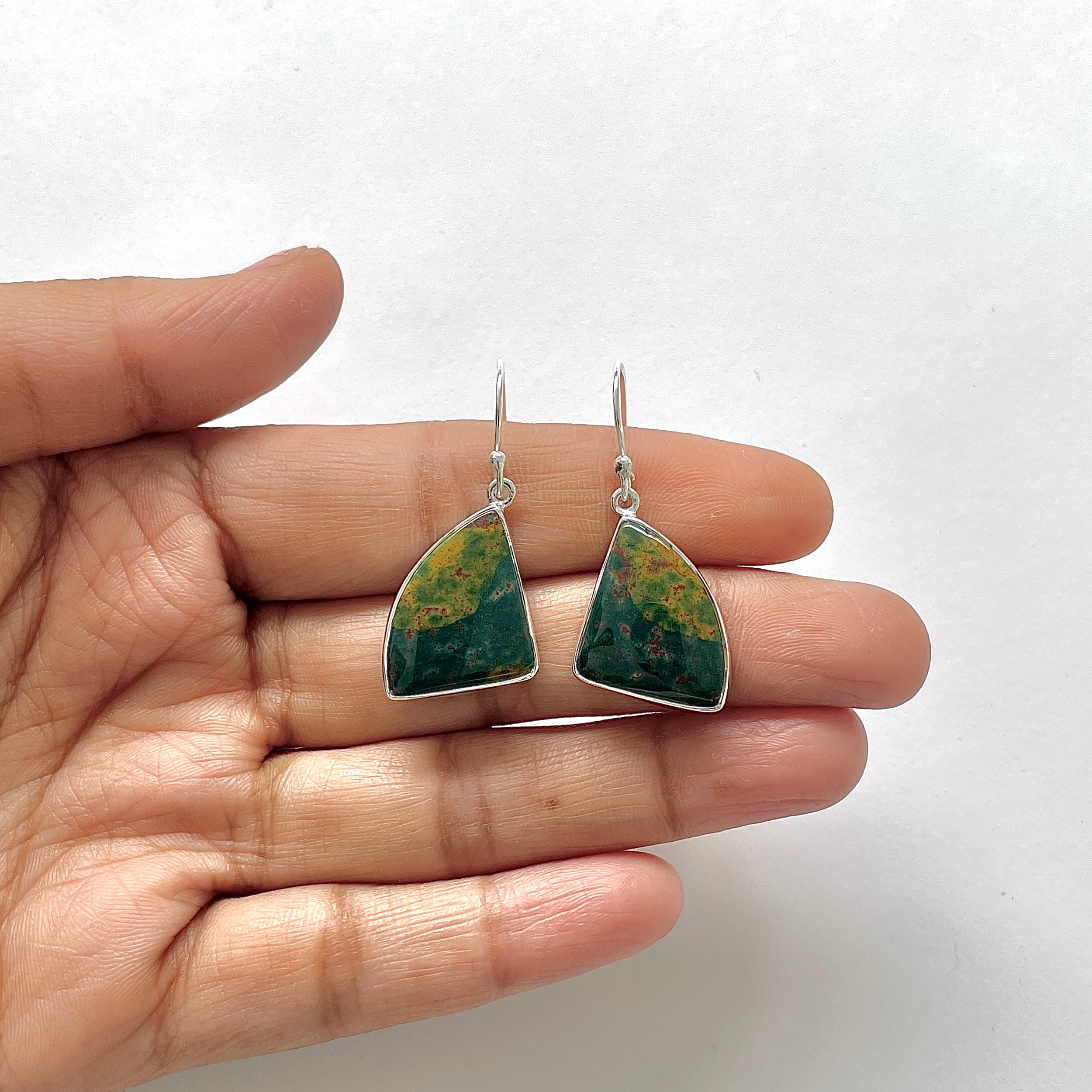 Blood Stone Earring-(BDS-3-18)