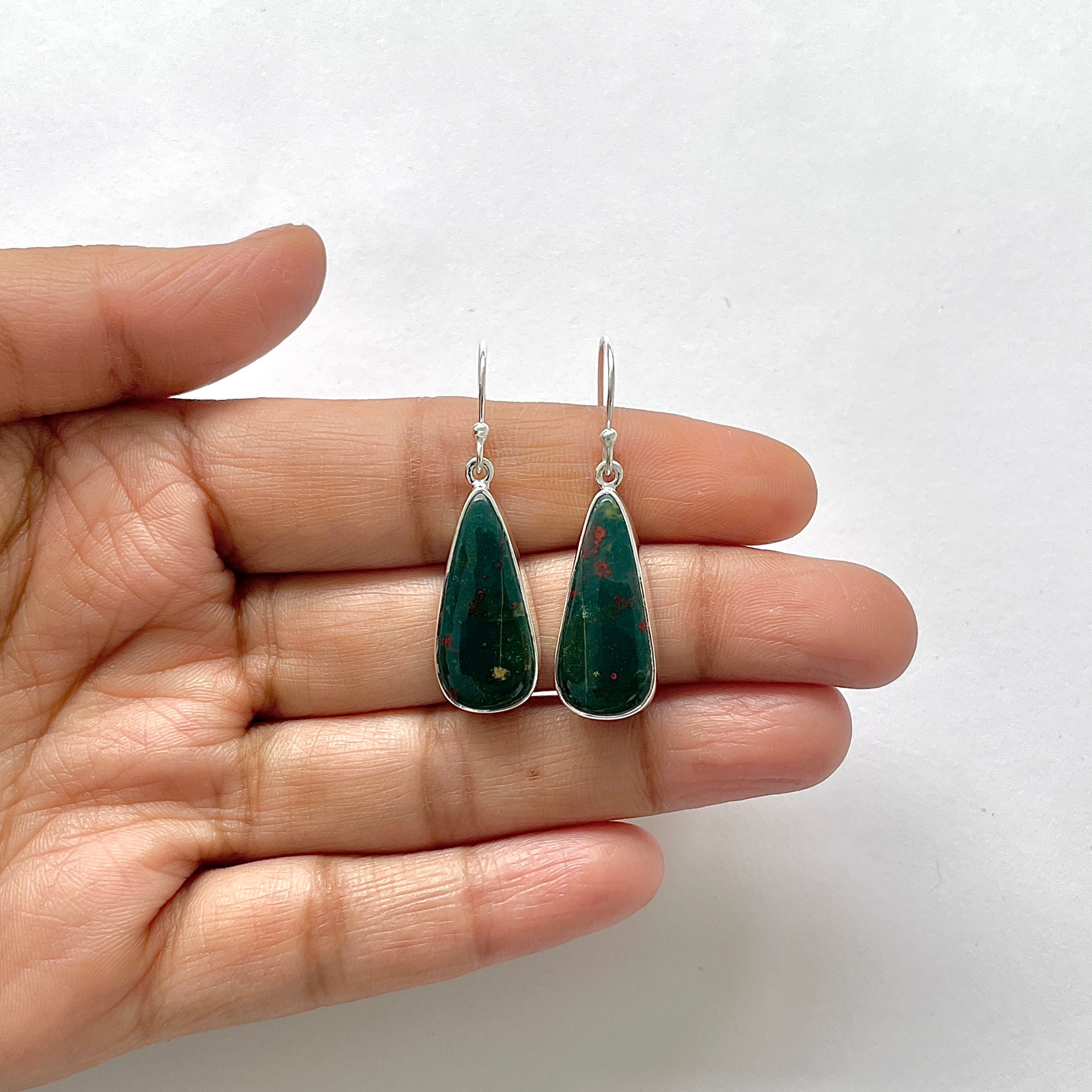 Blood Stone Earring-(BDS-3-19)