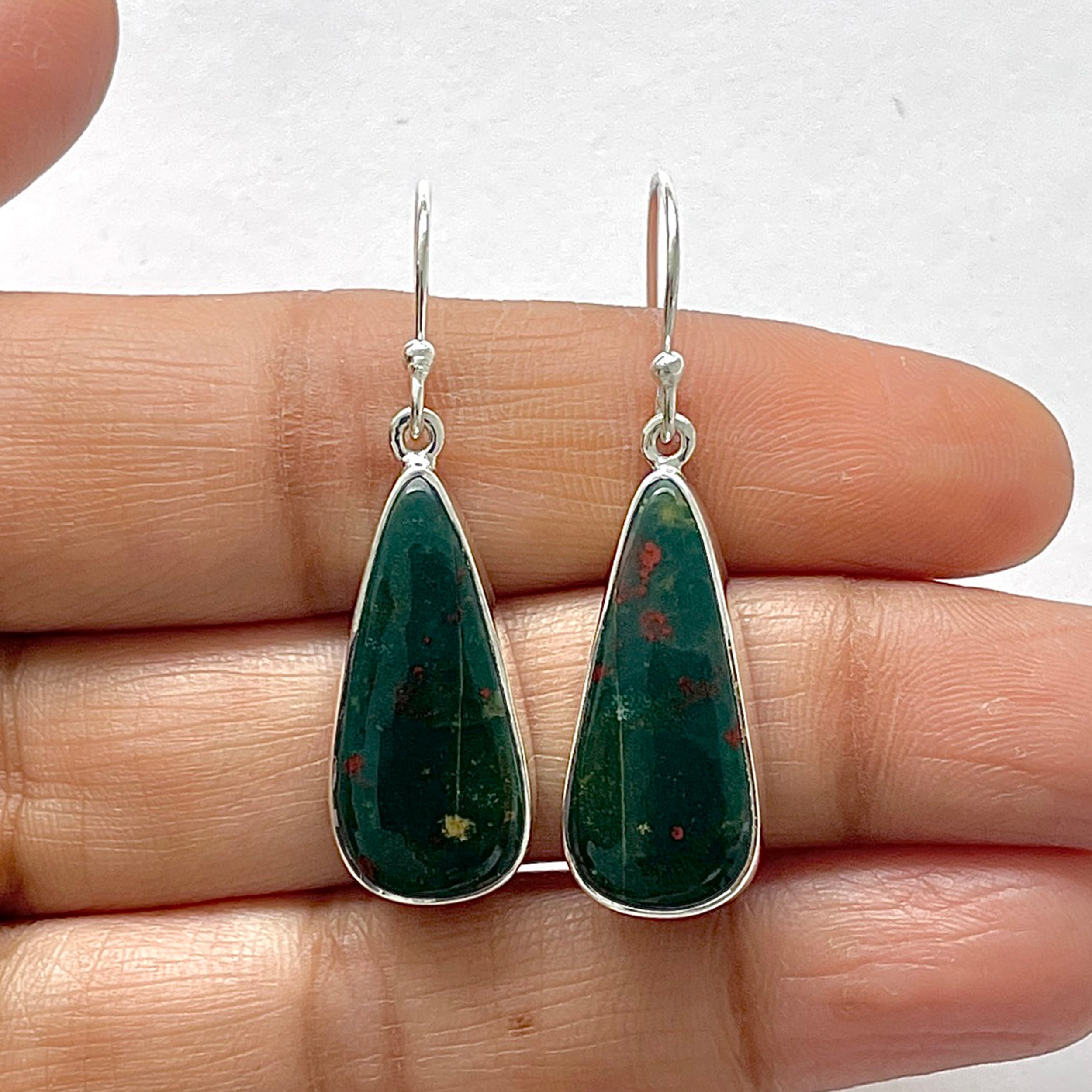 Blood Stone Earring-(BDS-3-19)
