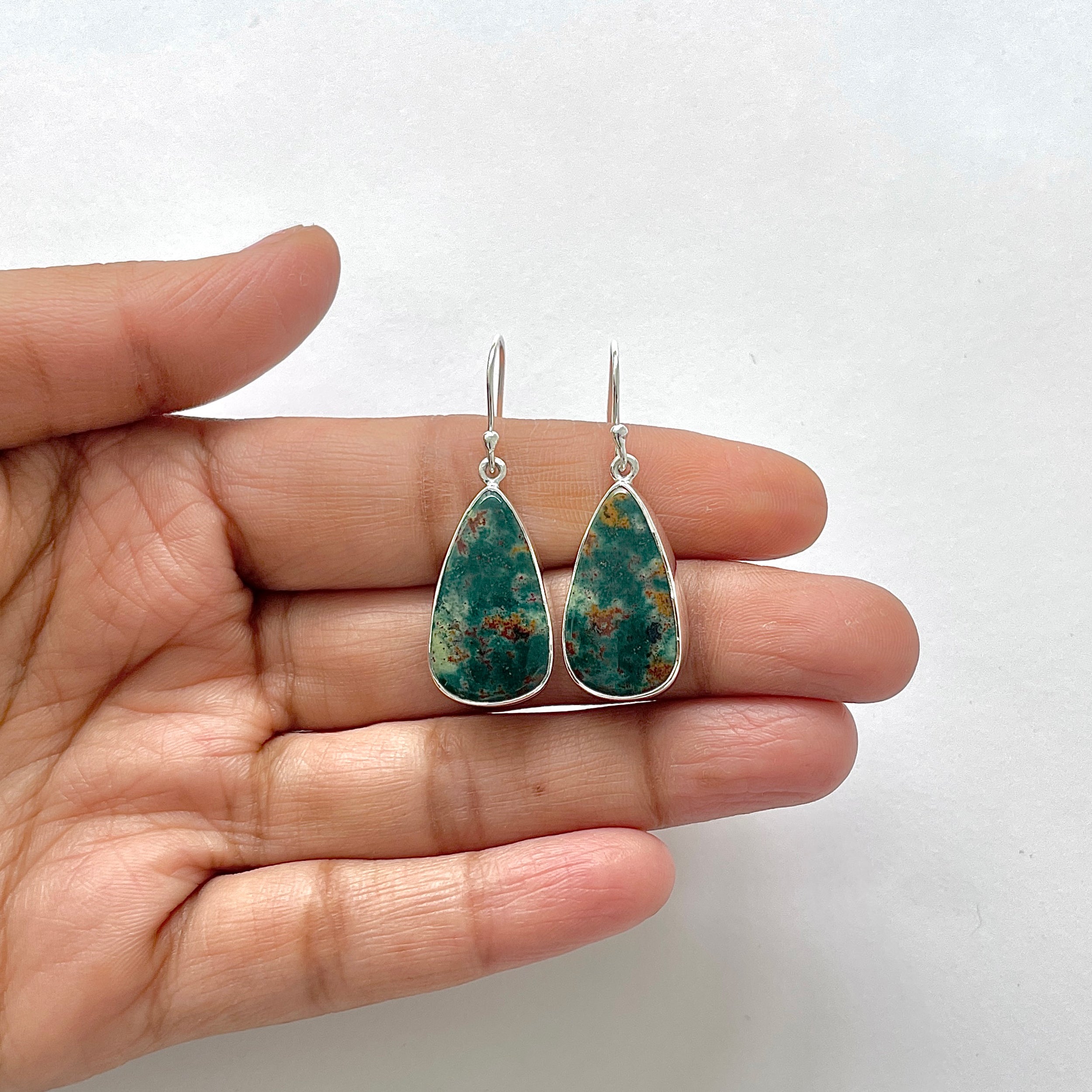 Blood Stone Earring-(BDS-3-2)