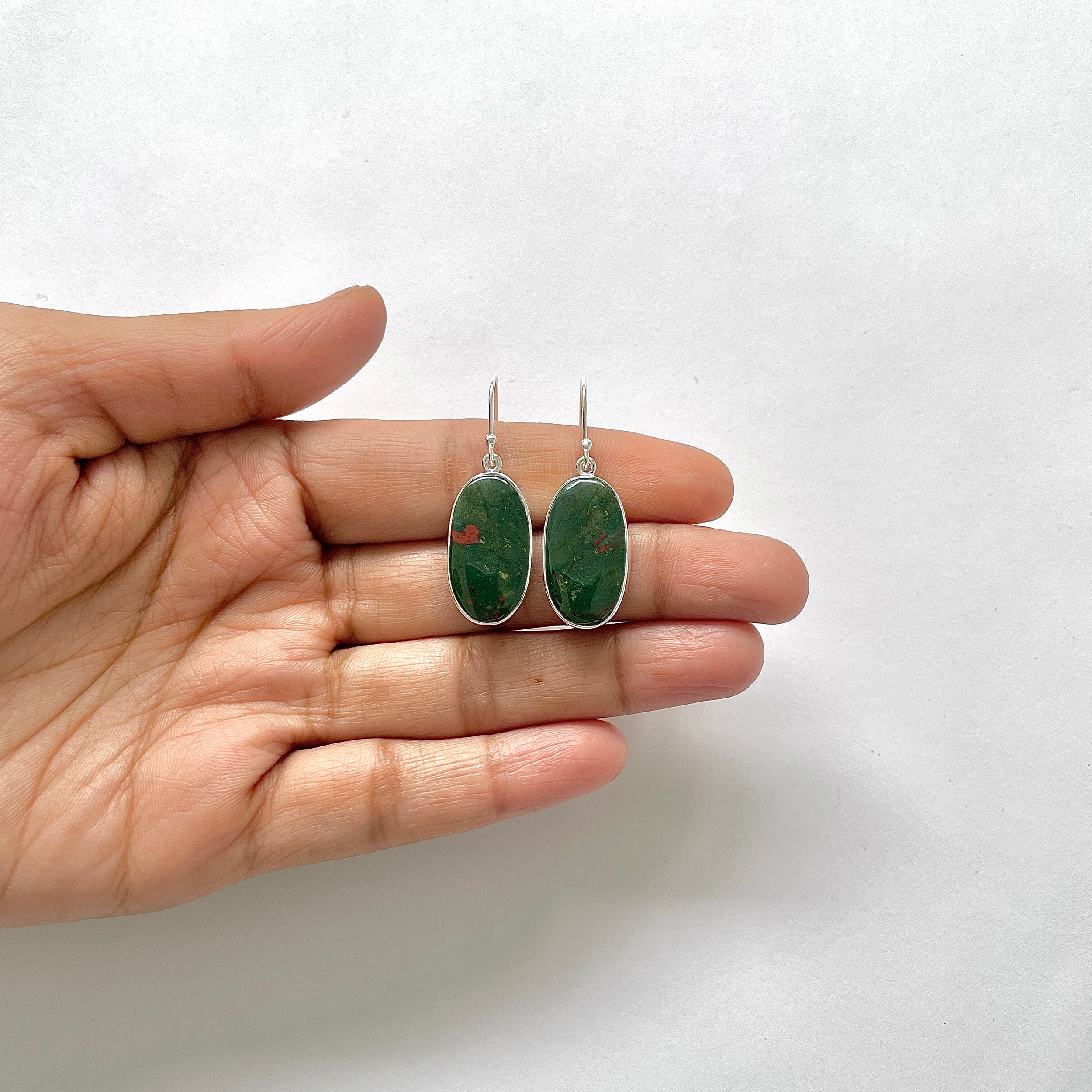 Blood Stone Earring-(BDS-3-20)