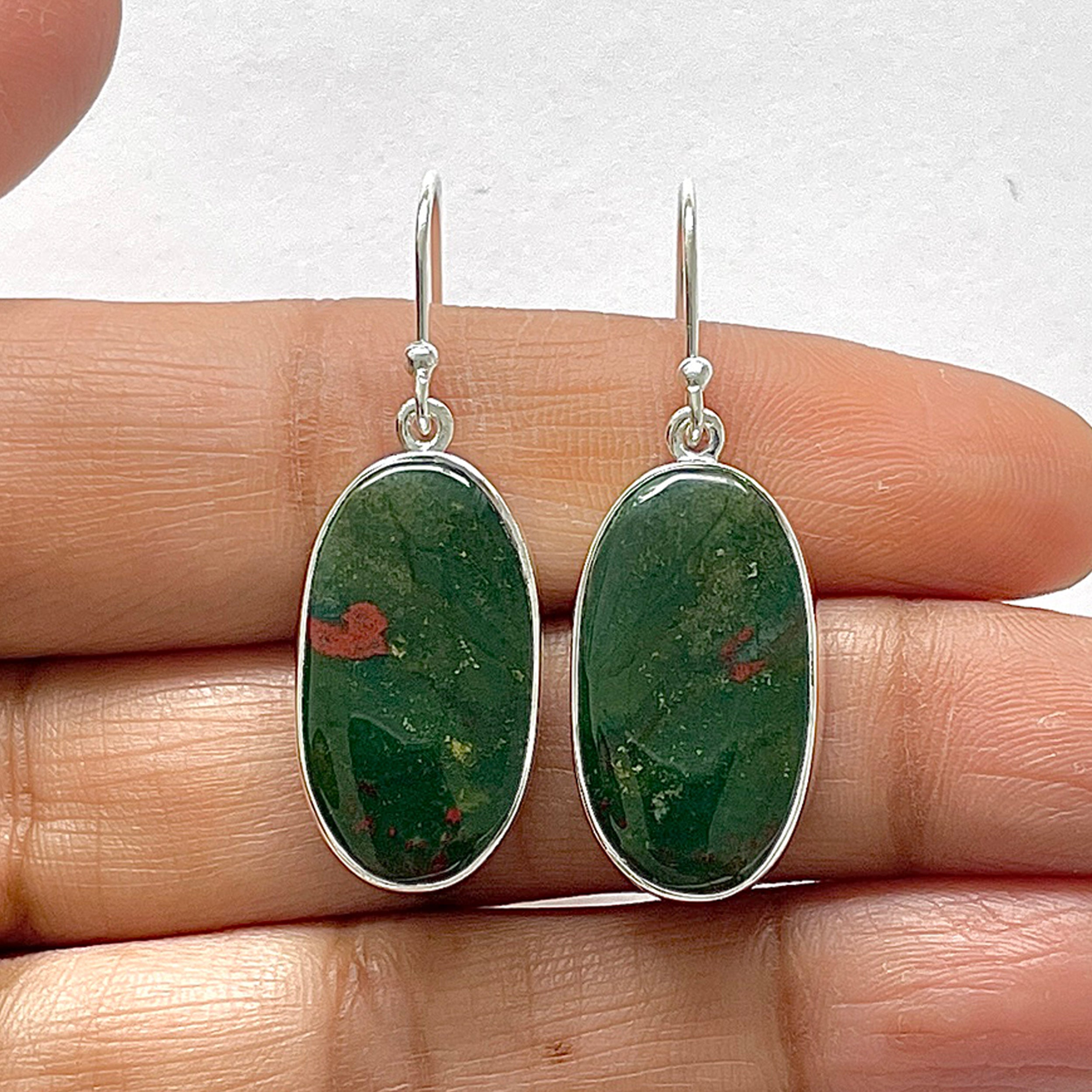 Blood Stone Earring-(BDS-3-20)