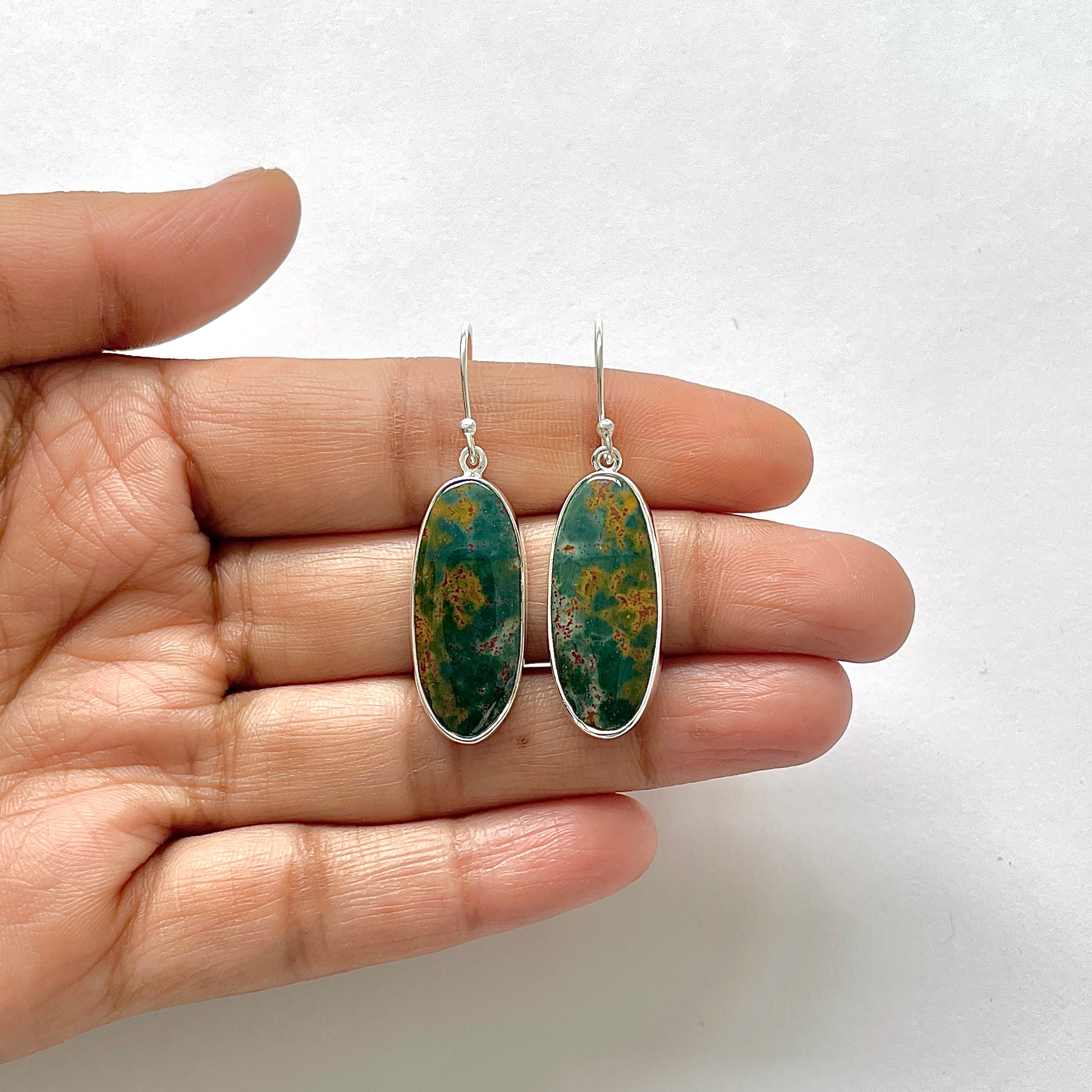 Blood Stone Earring-(BDS-3-21)