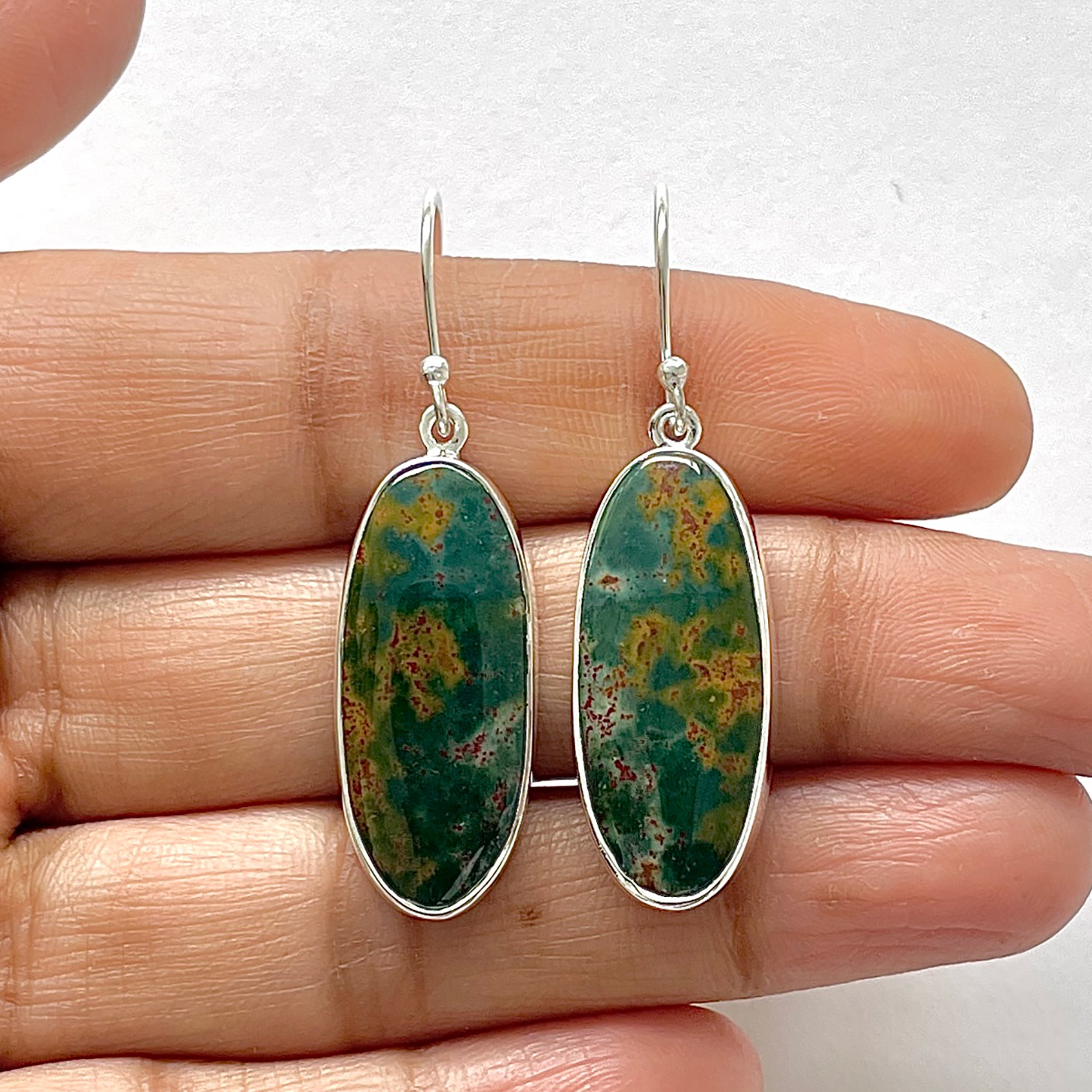 Blood Stone Earring-(BDS-3-21)