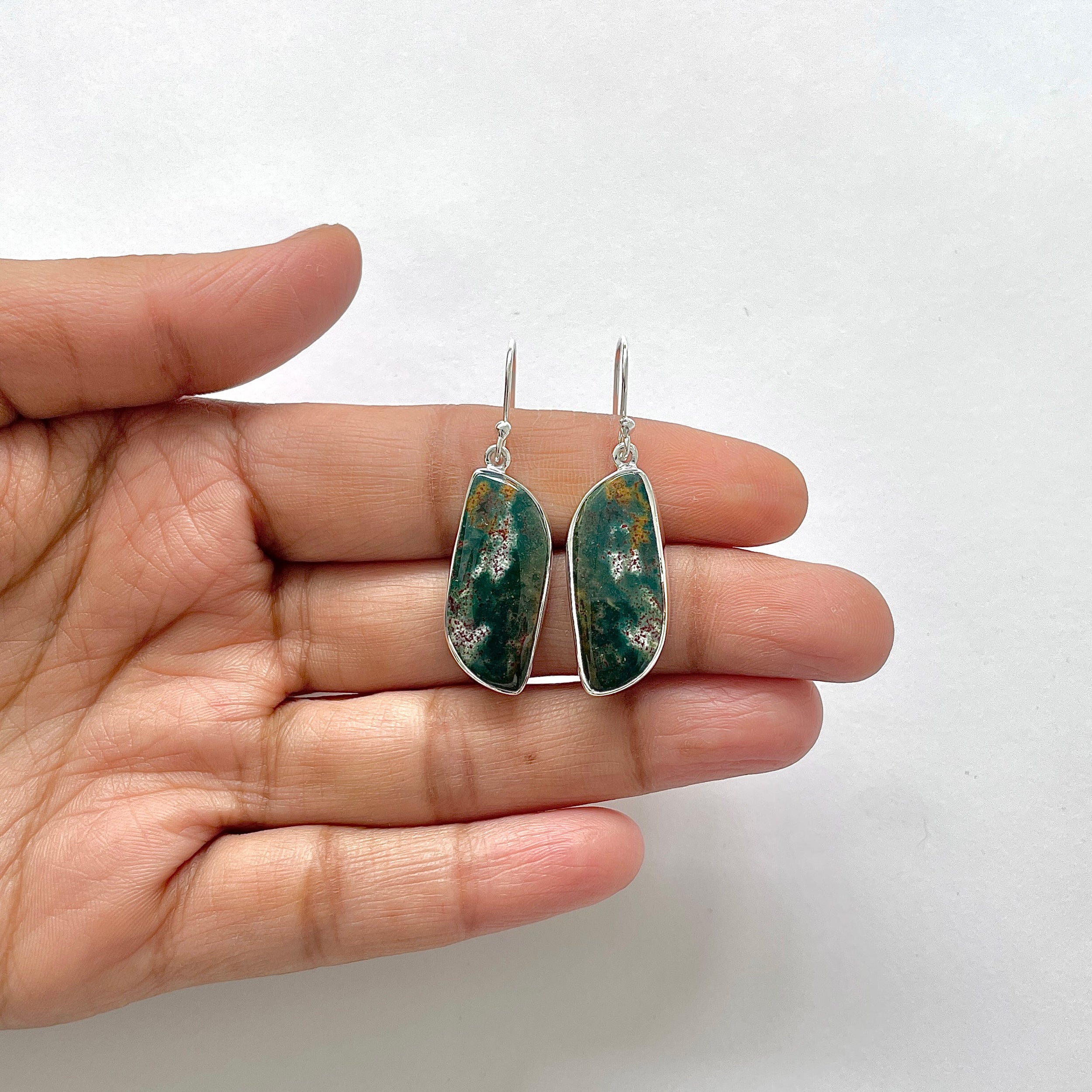 Blood Stone Earring-(BDS-3-3)
