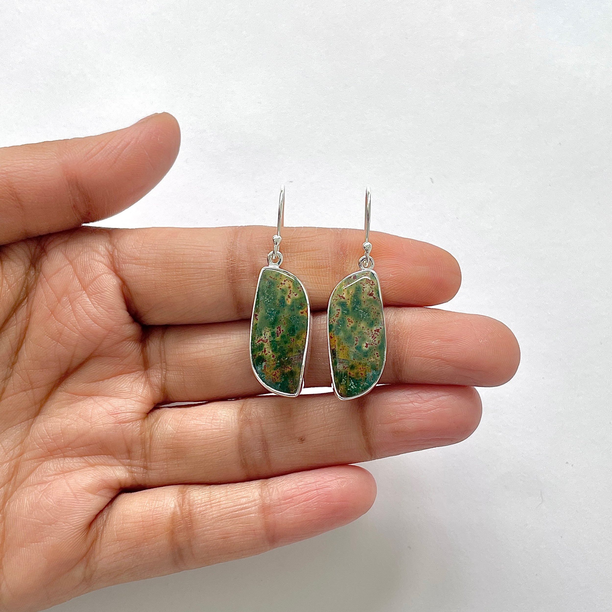 Blood Stone Earring-(BDS-3-4)