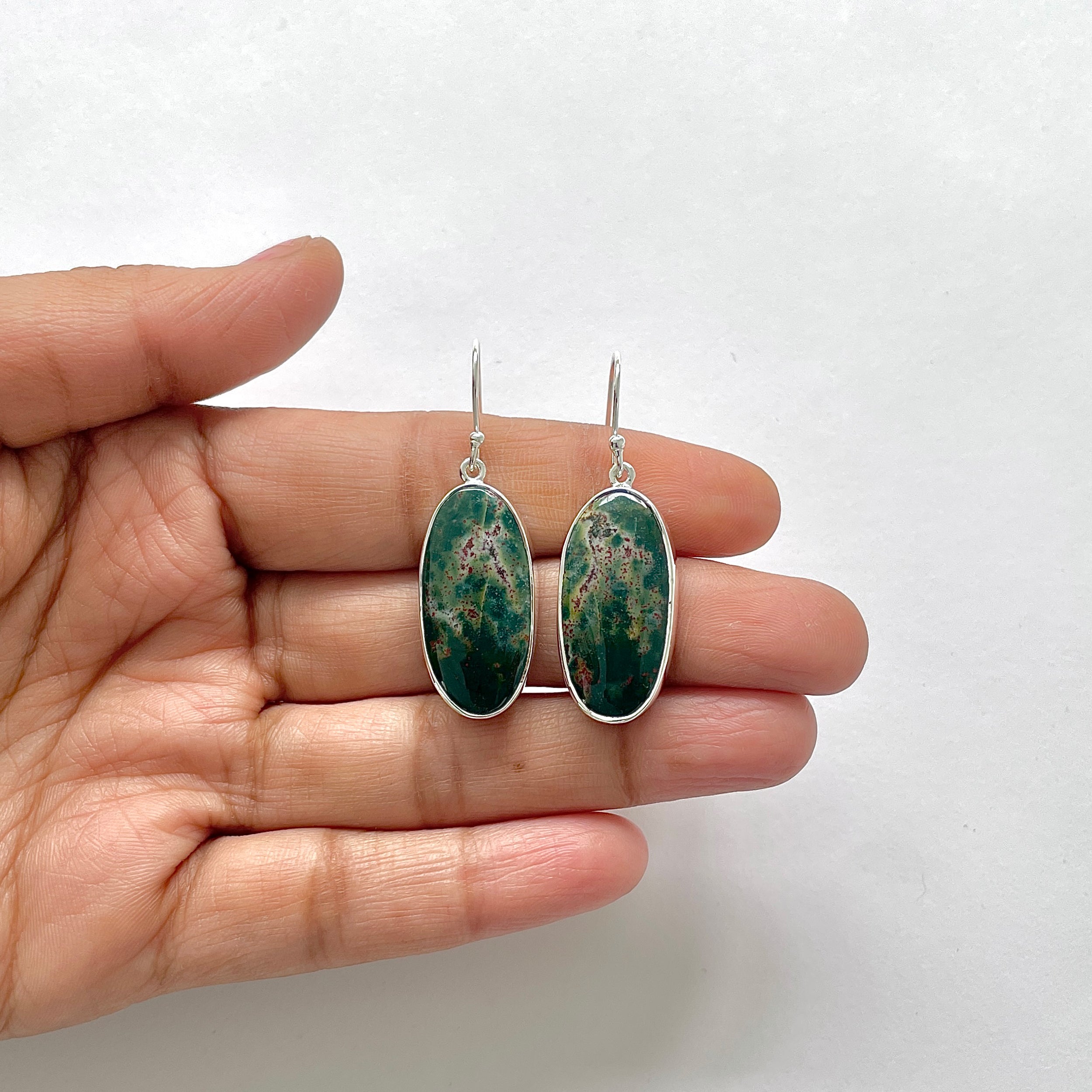 Blood Stone Earring-(BDS-3-5)
