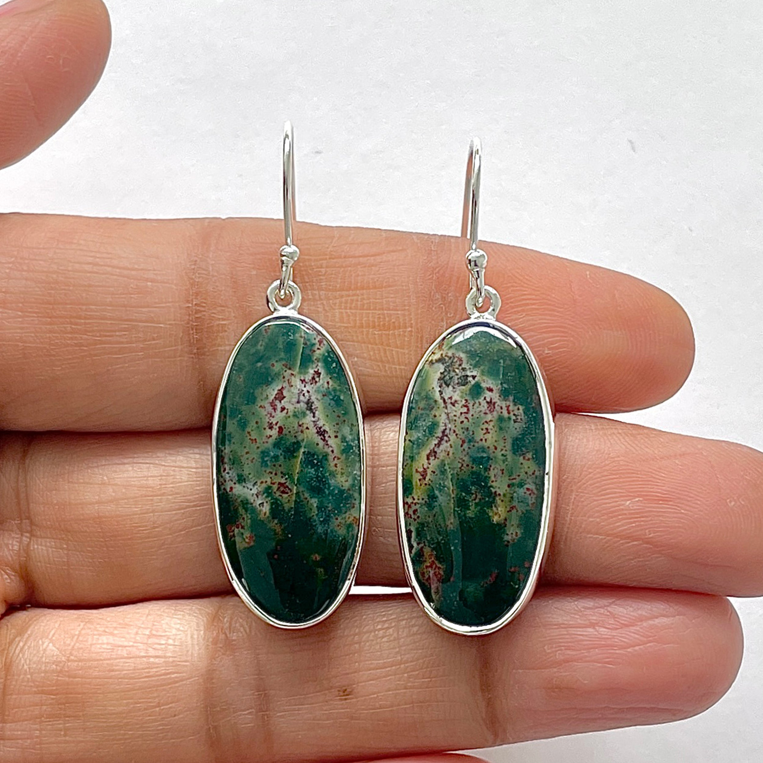 Blood Stone Earring-(BDS-3-5)