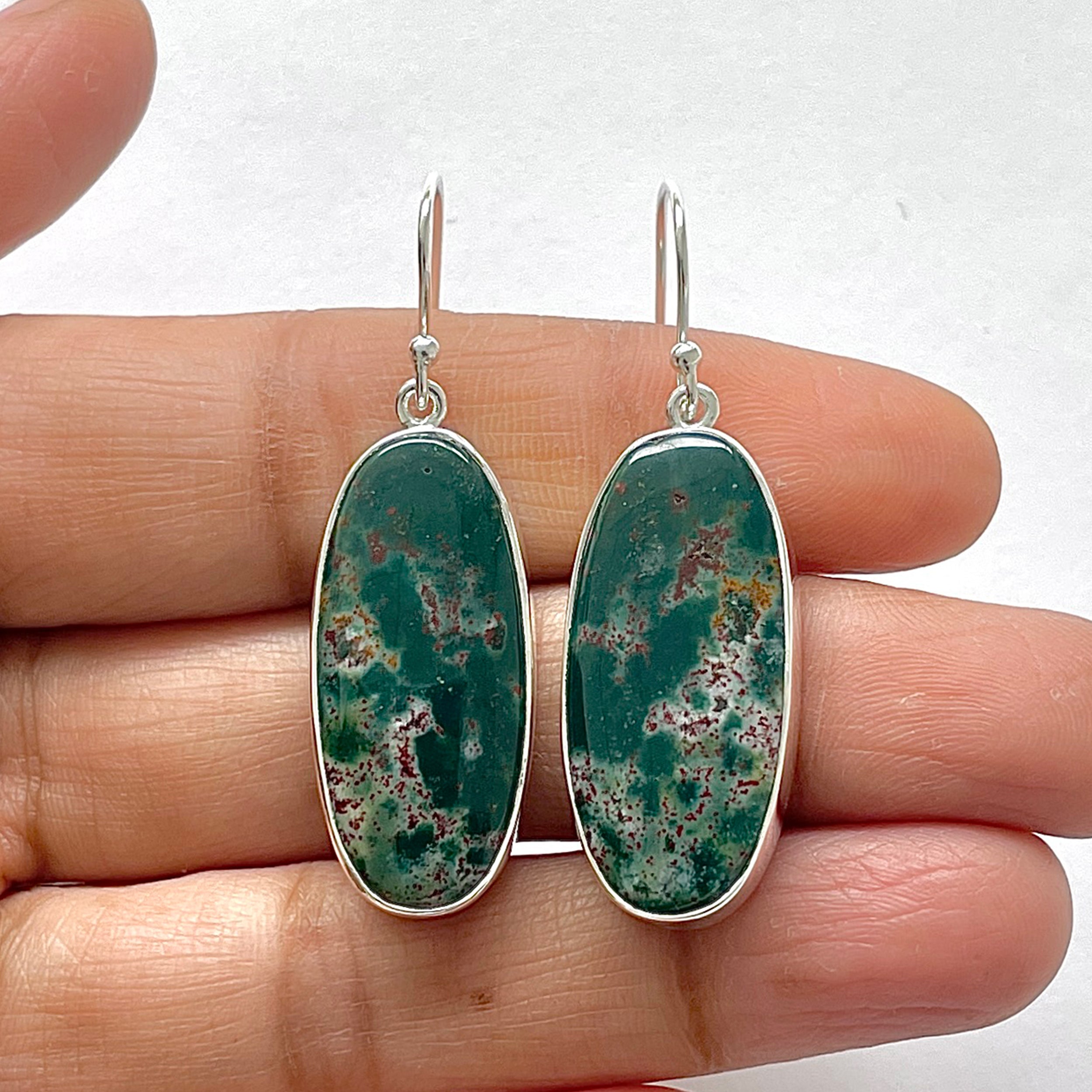 Blood Stone Earring-(BDS-3-7)