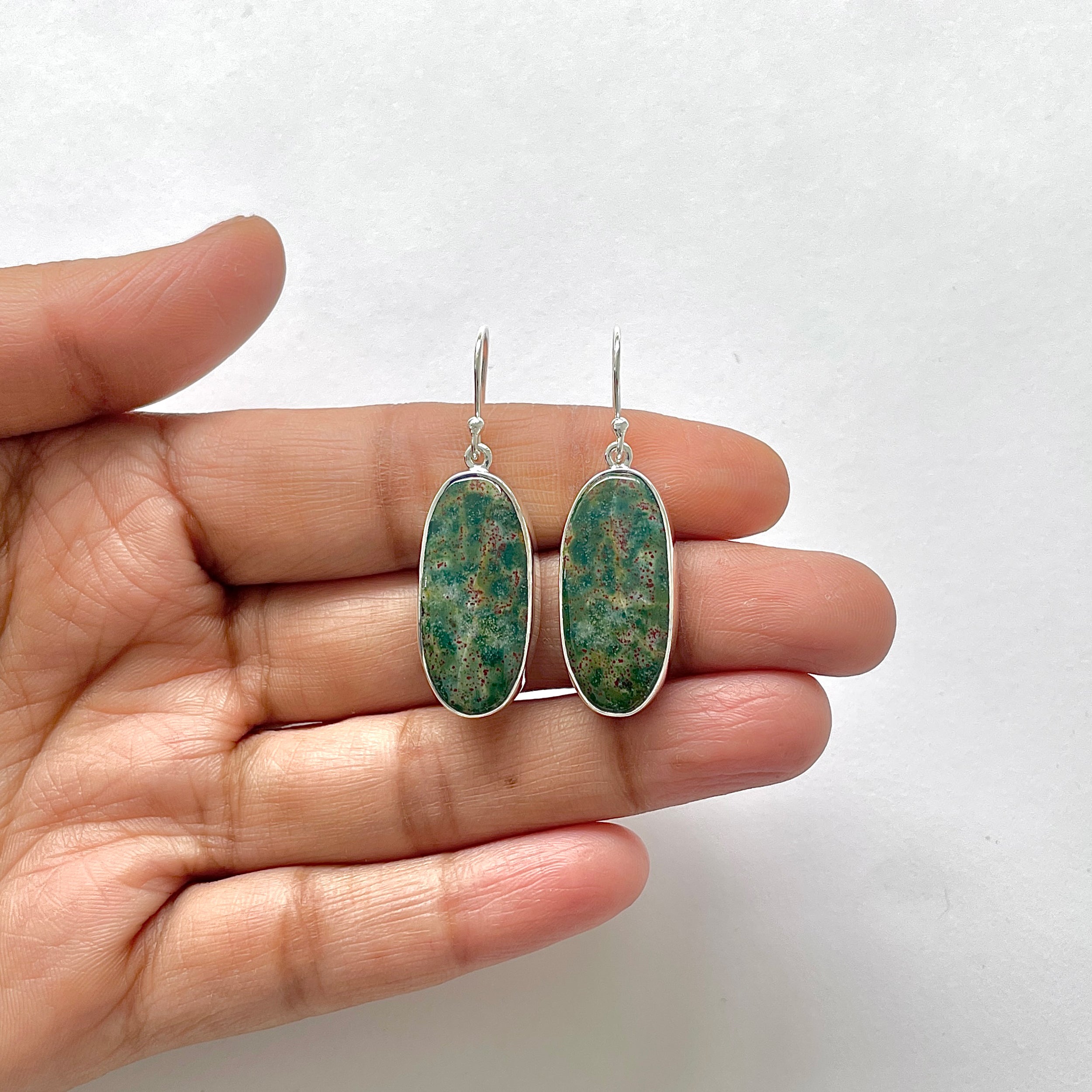 Blood Stone Earring-(BDS-3-8)