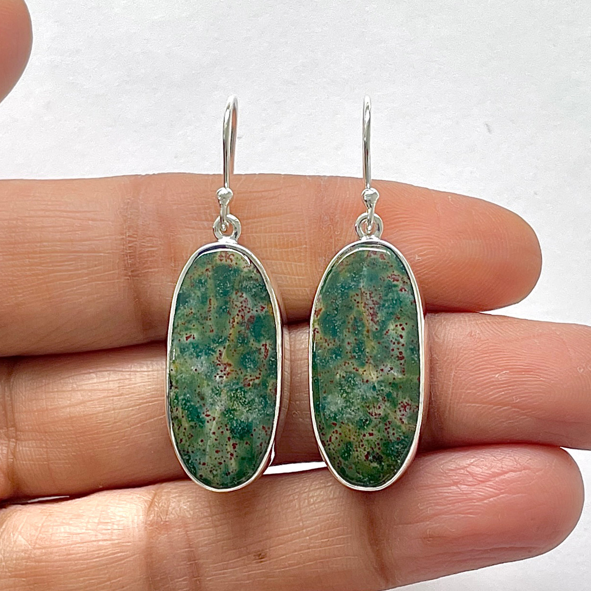 Blood Stone Earring-(BDS-3-8)
