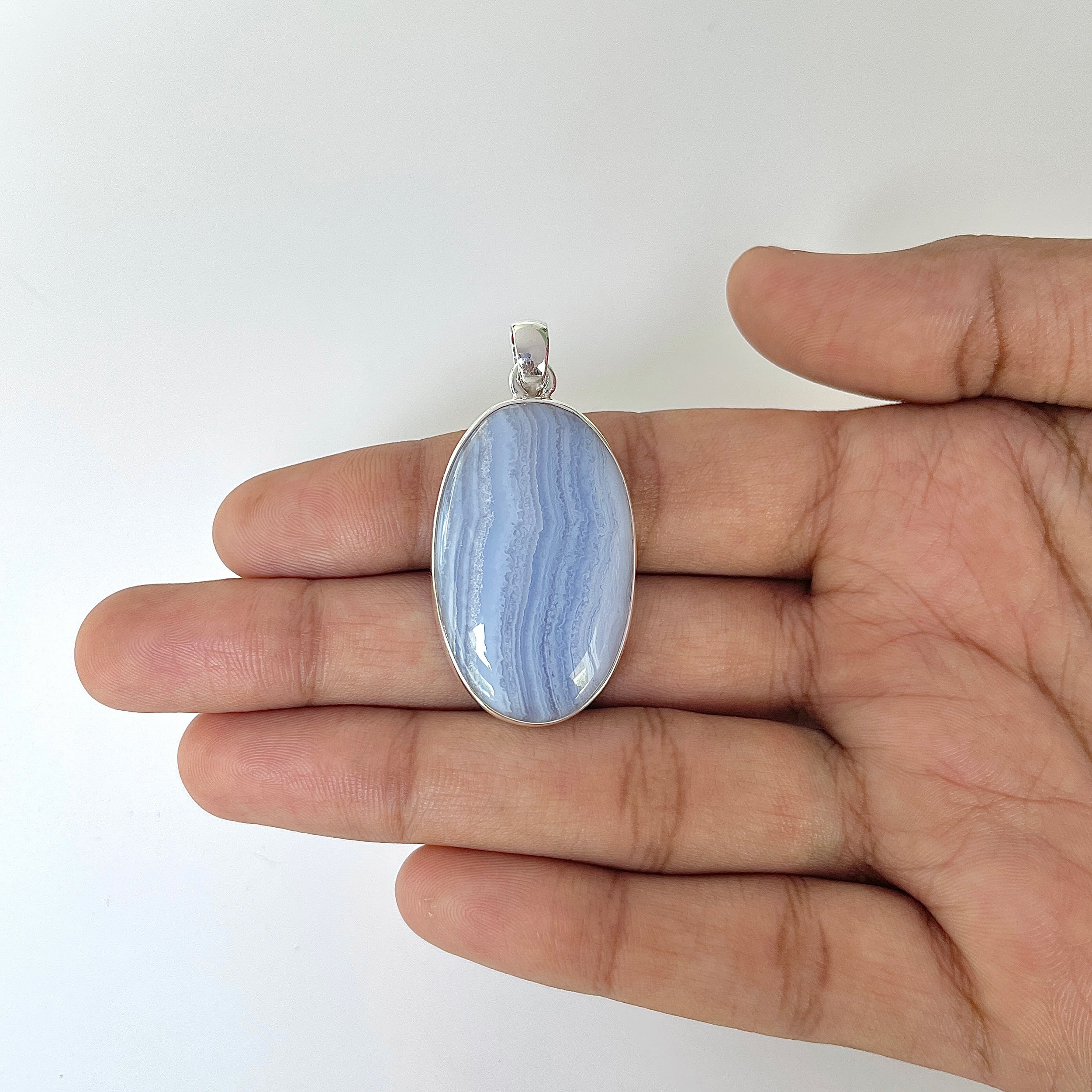Blue Lace Agate Pendant-(BLA-1-4)