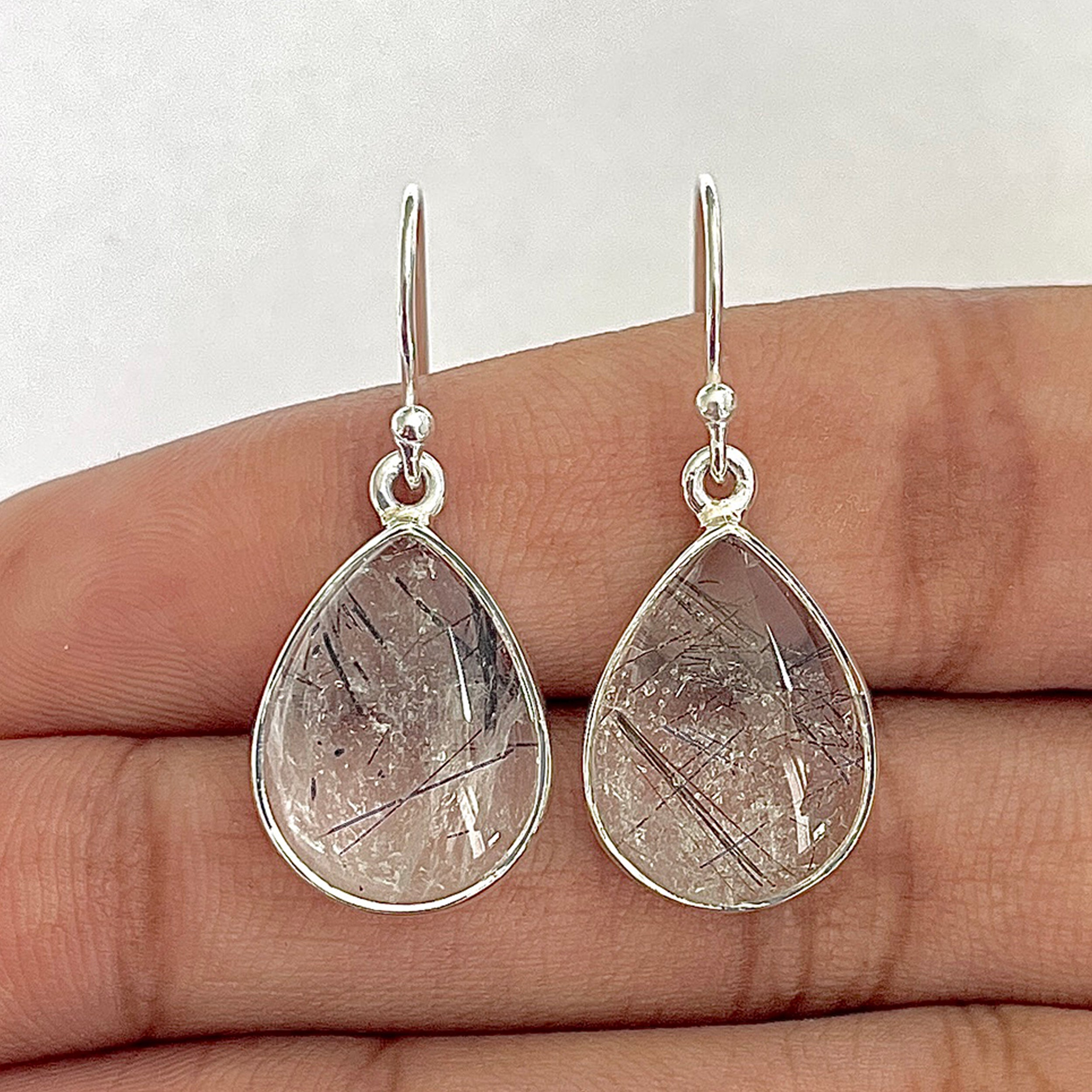 Black Rutile Earring-(BLR-3-4)