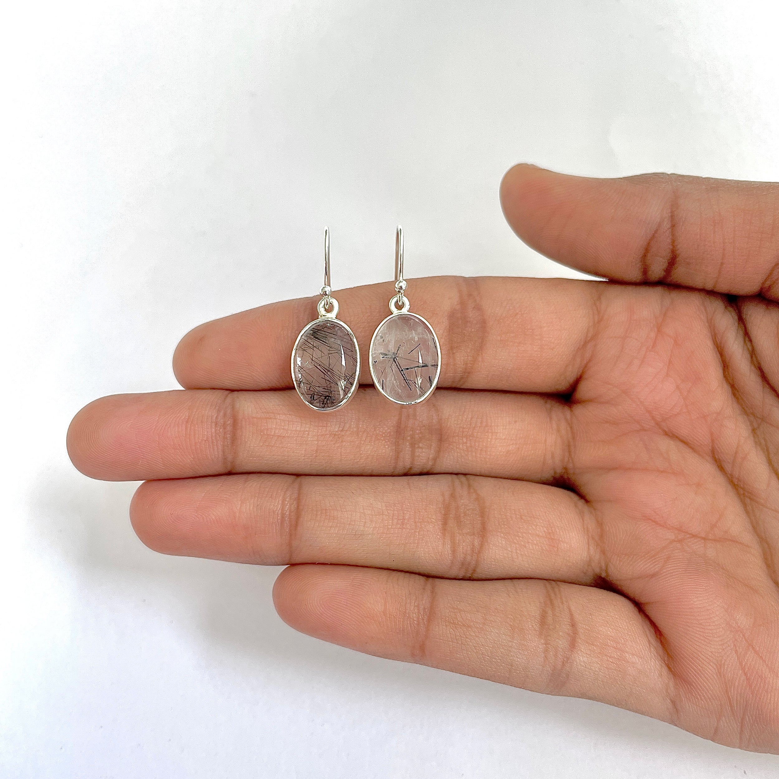 Black Rutile Earring-(BLR-3-5)