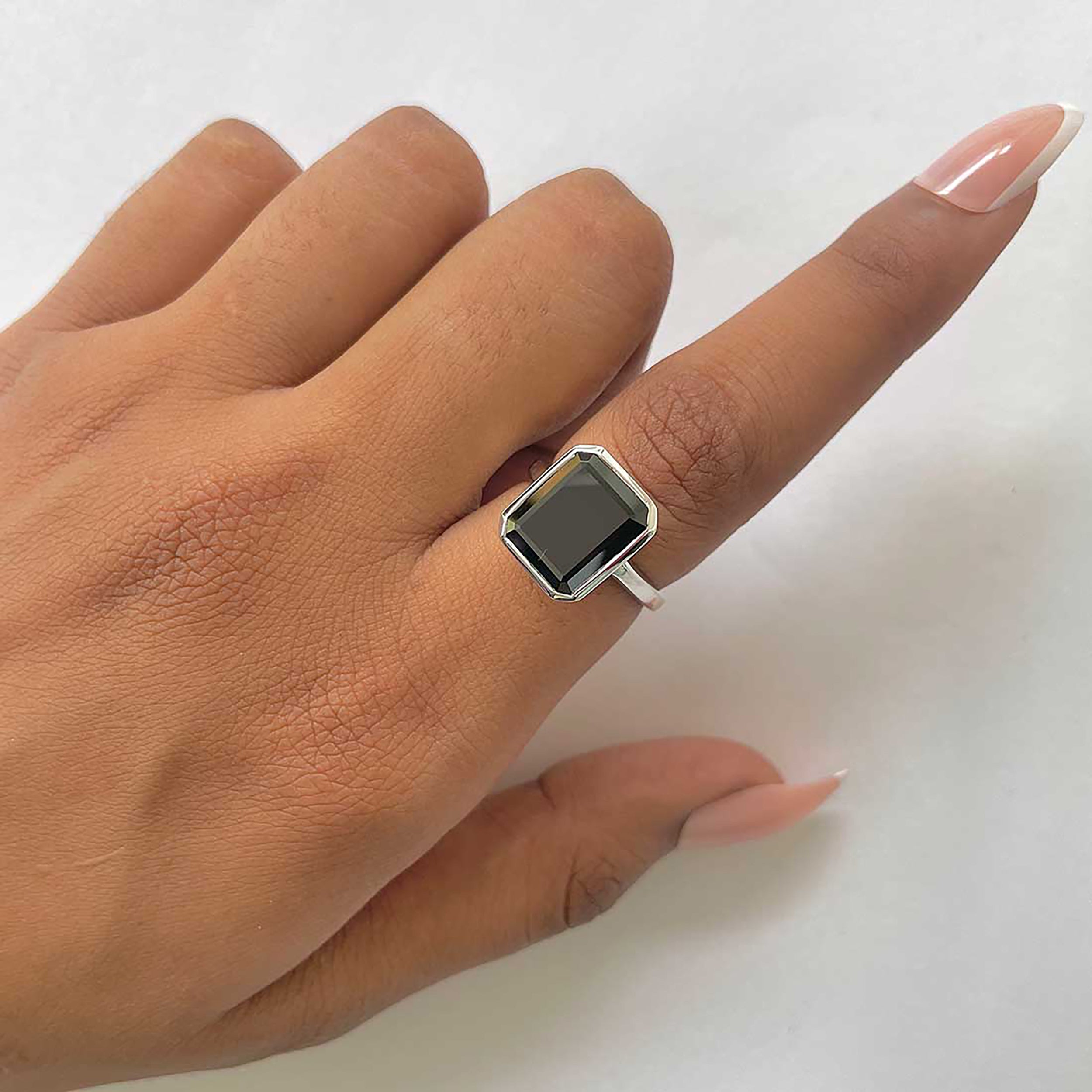 Black Tourmaline Ring-(BLS-RDR-1927.)