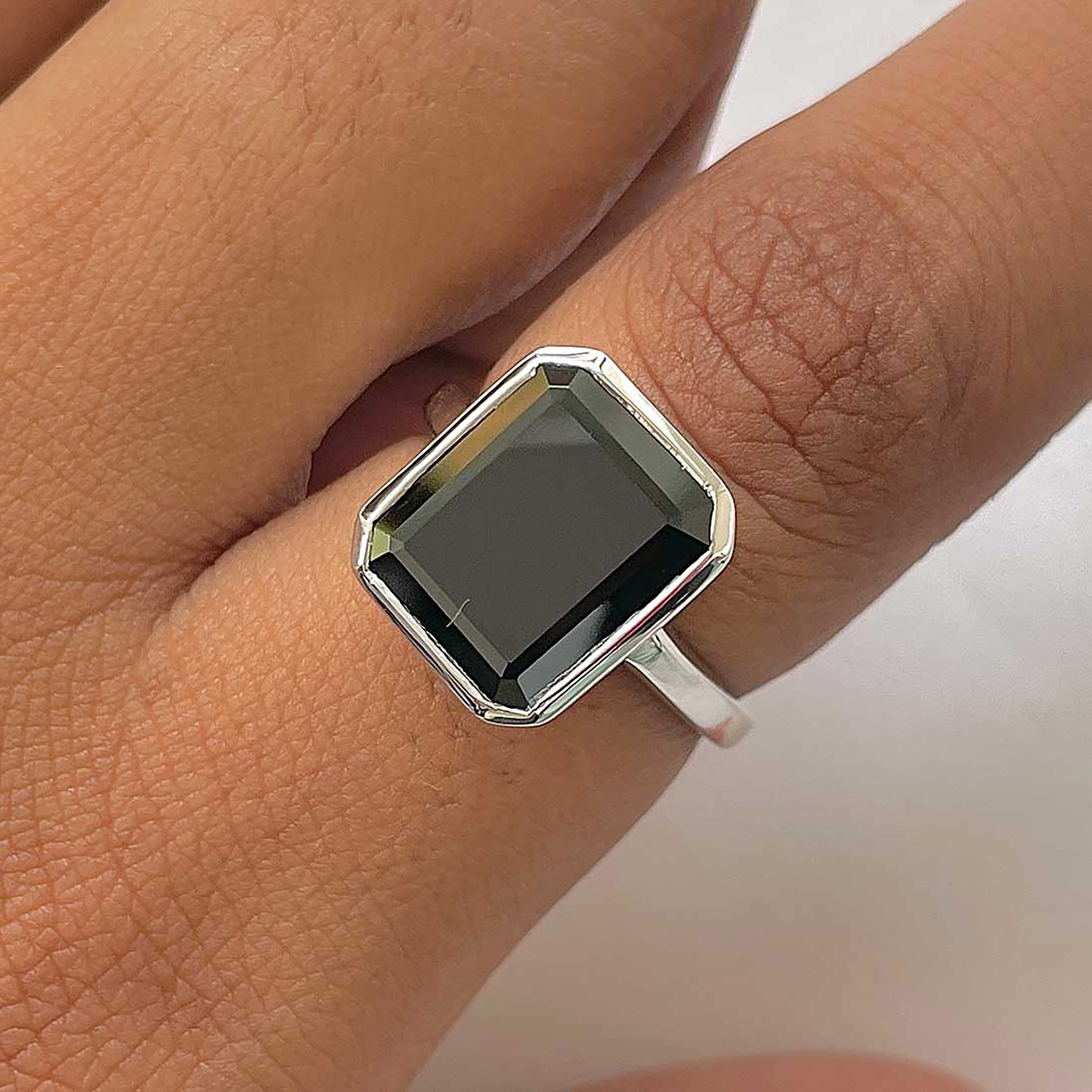 Black Tourmaline Ring-(BLS-RDR-1927.)