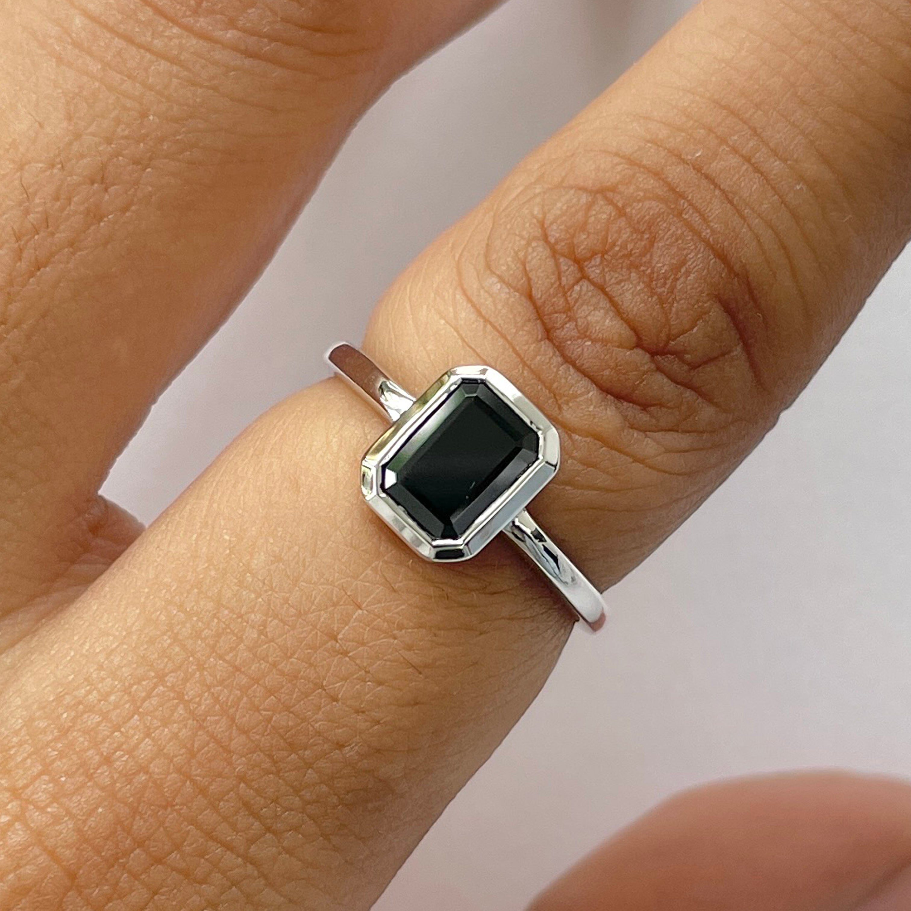 Black Tourmaline Ring-(BLS-RDR-2765.)