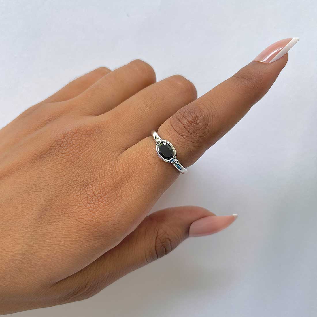 Black Tourmaline Ring-(BLS-RDR-4026.)