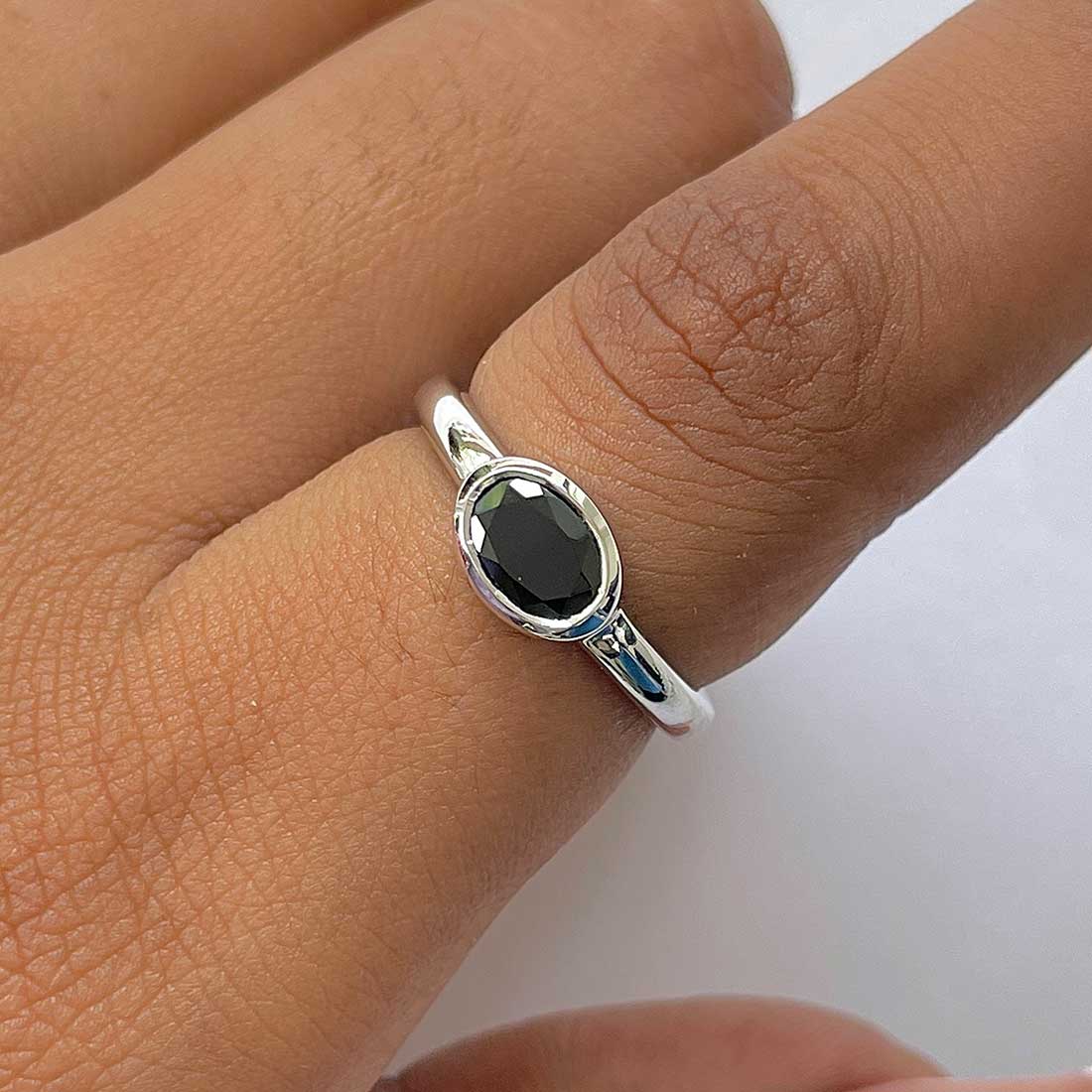 Black Tourmaline Ring-(BLS-RDR-4026.)