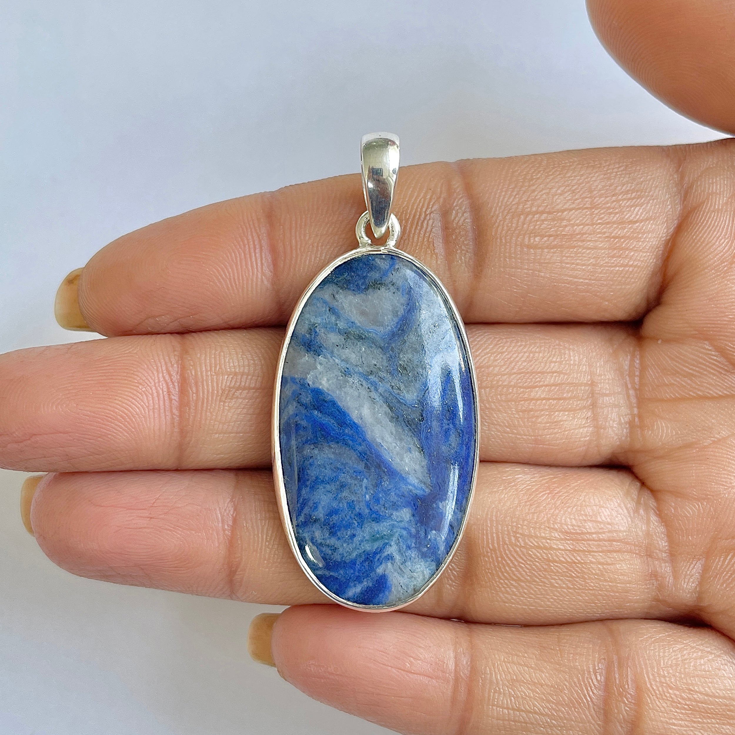 Blue Quartz Pendant-(BQZ-1-18)