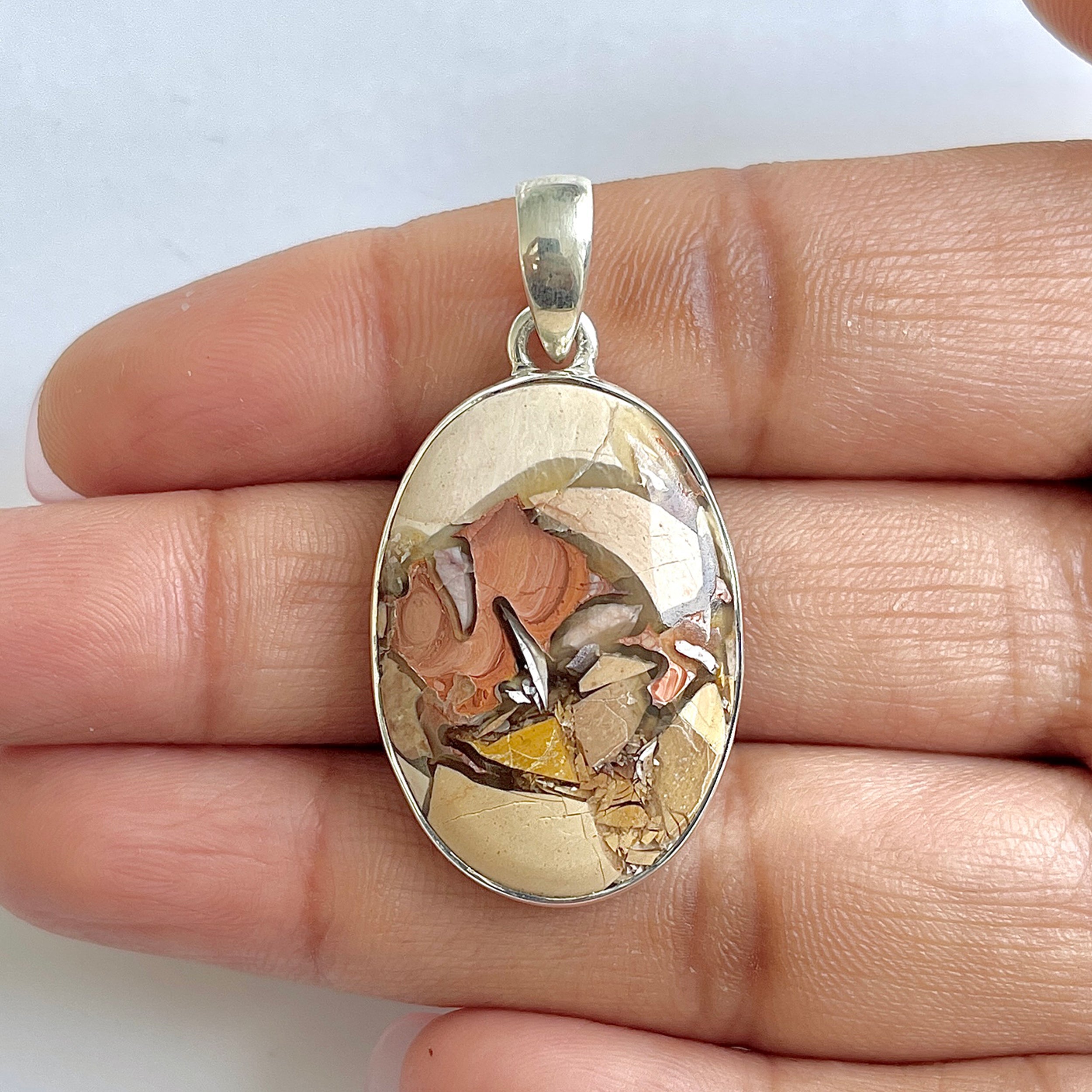 Brecciated Mookaite Pendant-(BRM-1-31)