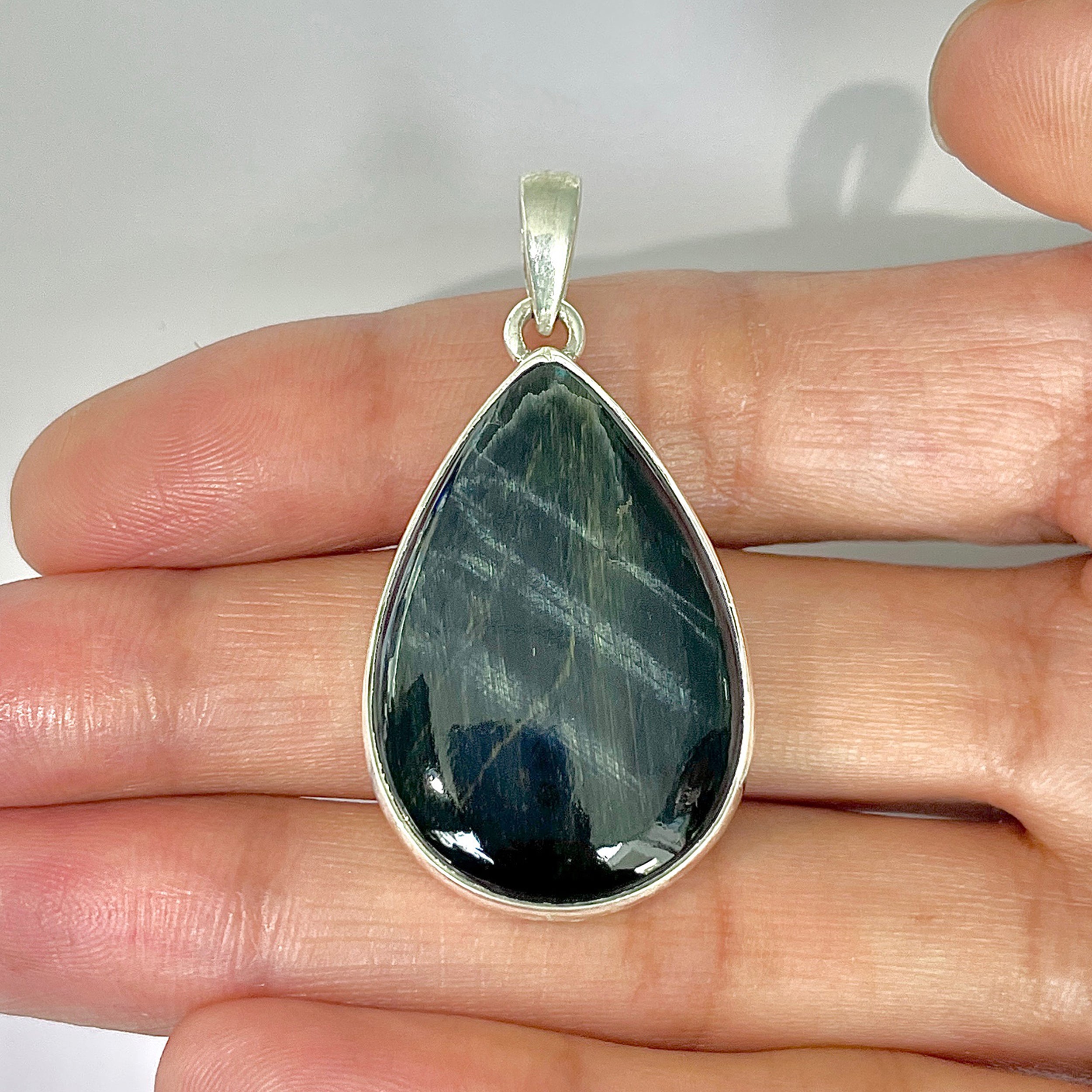 Blue Tiger Eye Pendant-(BTE-1-1)