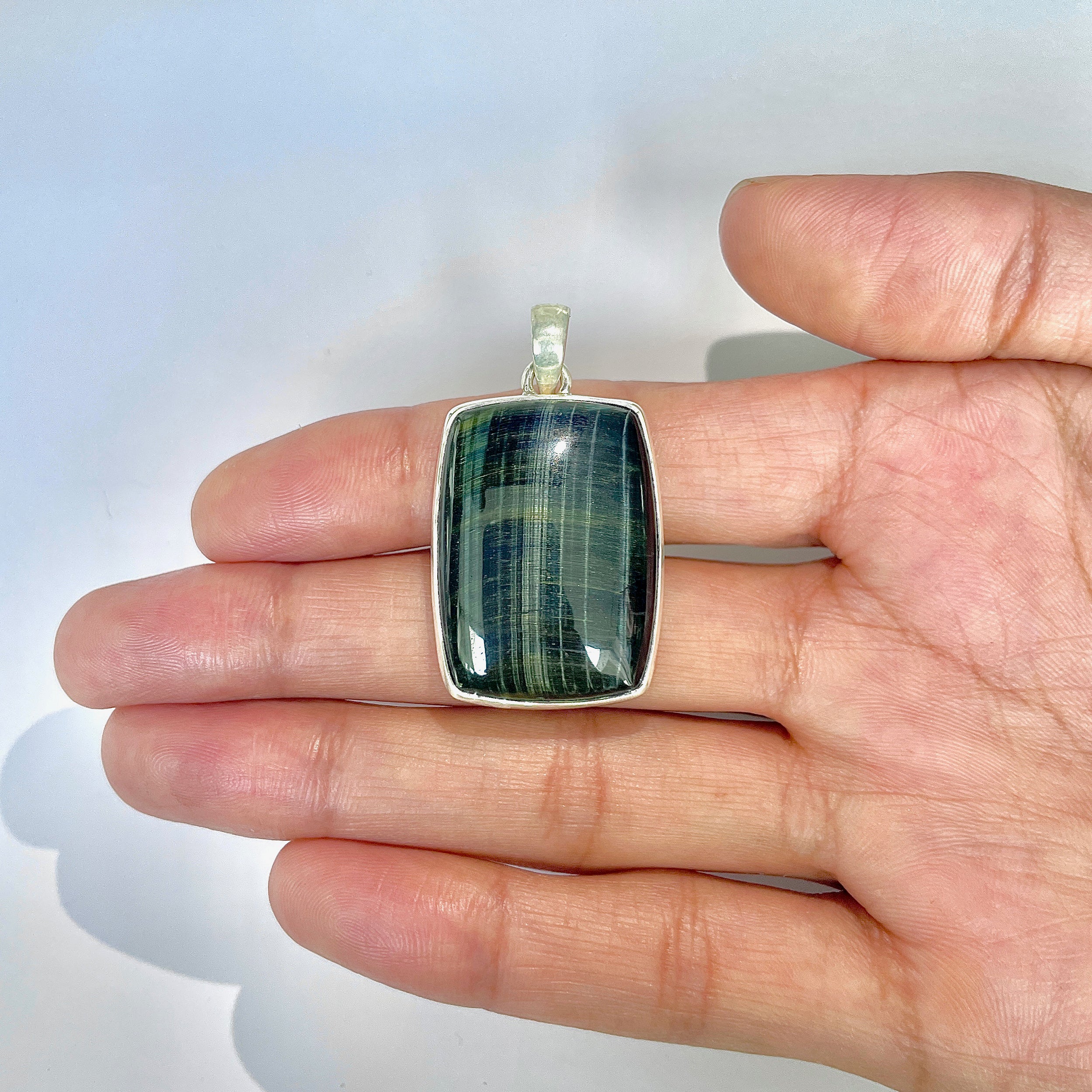 Blue Tiger Eye Pendant-(BTE-1-10)