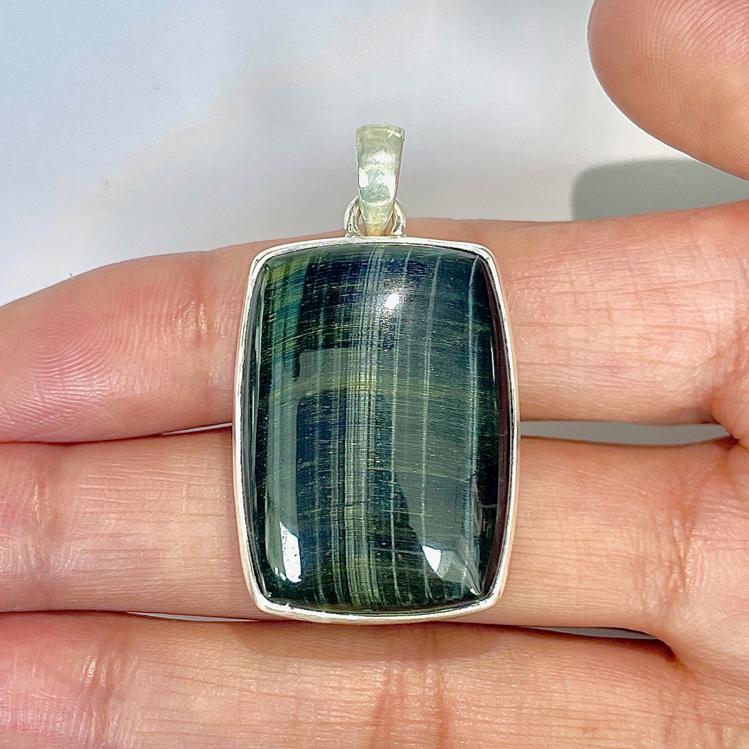 Blue Tiger Eye Pendant-(BTE-1-10)