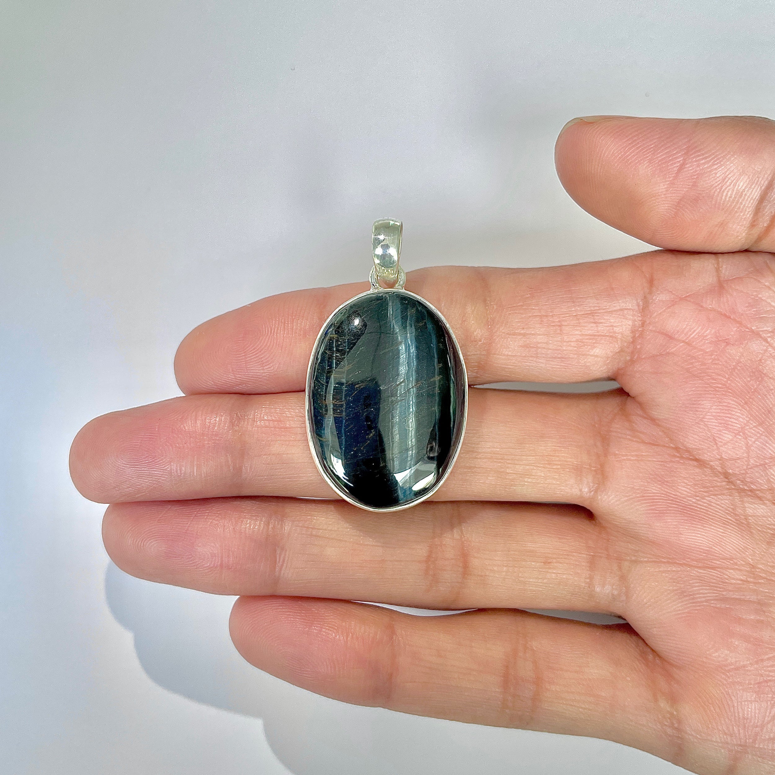 Blue Tiger Eye Pendant-(BTE-1-2)