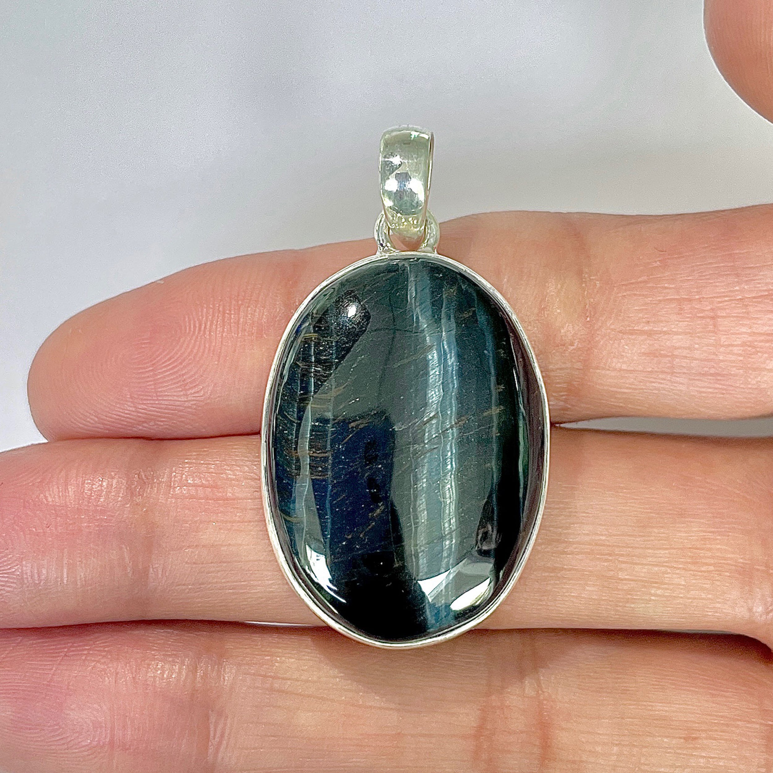 Blue Tiger Eye Pendant-(BTE-1-2)