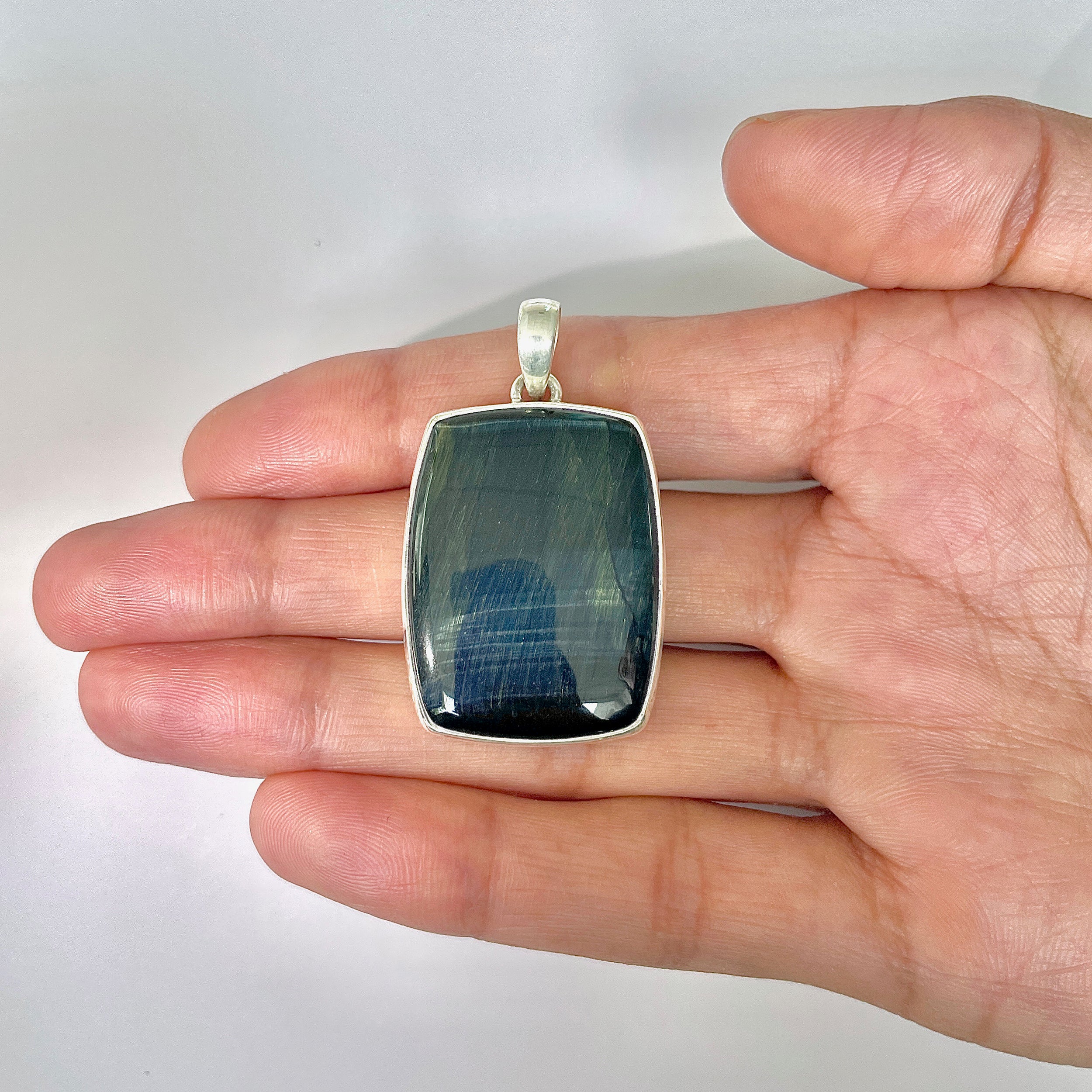 Blue Tiger Eye Pendant-(BTE-1-21)