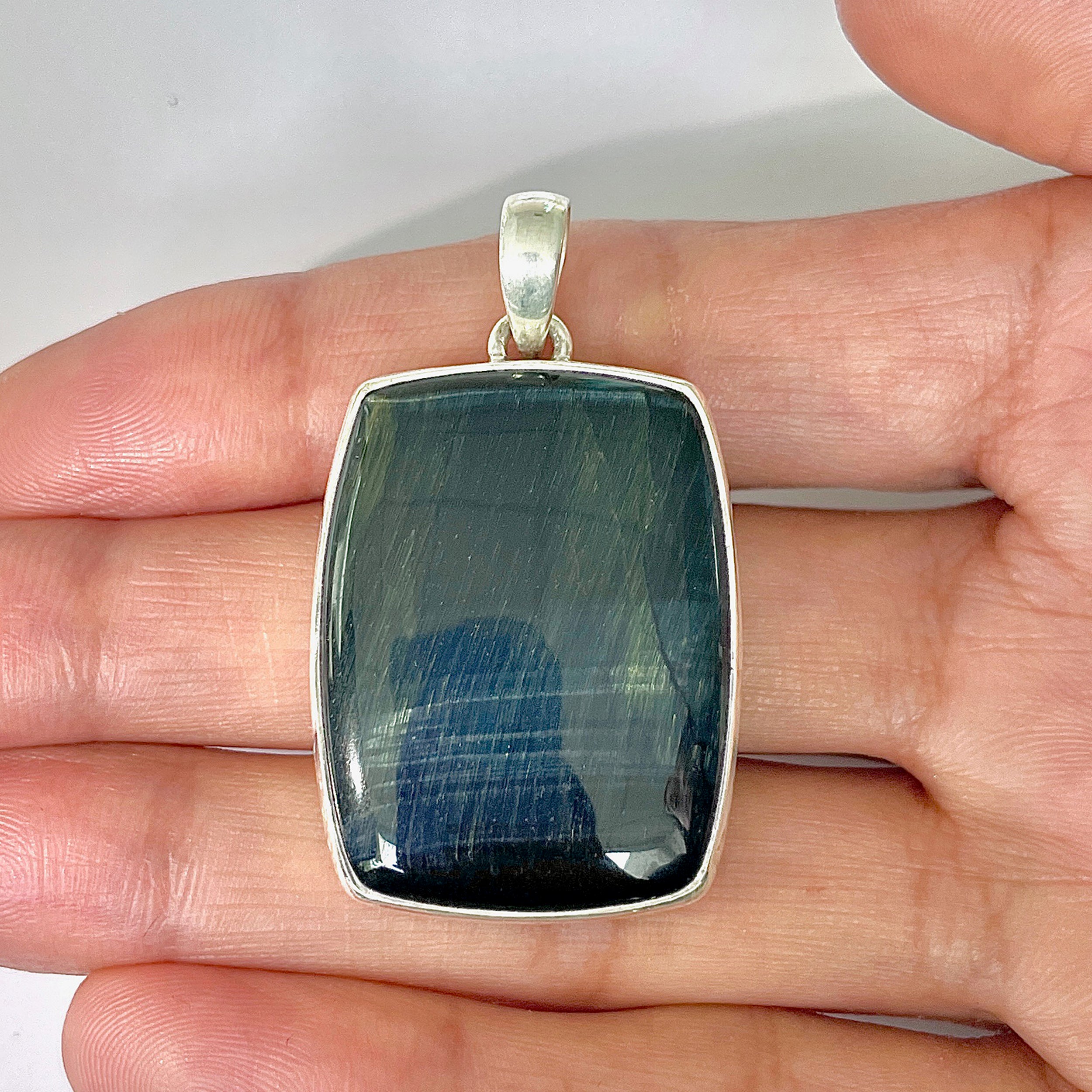 Blue Tiger Eye Pendant-(BTE-1-21)