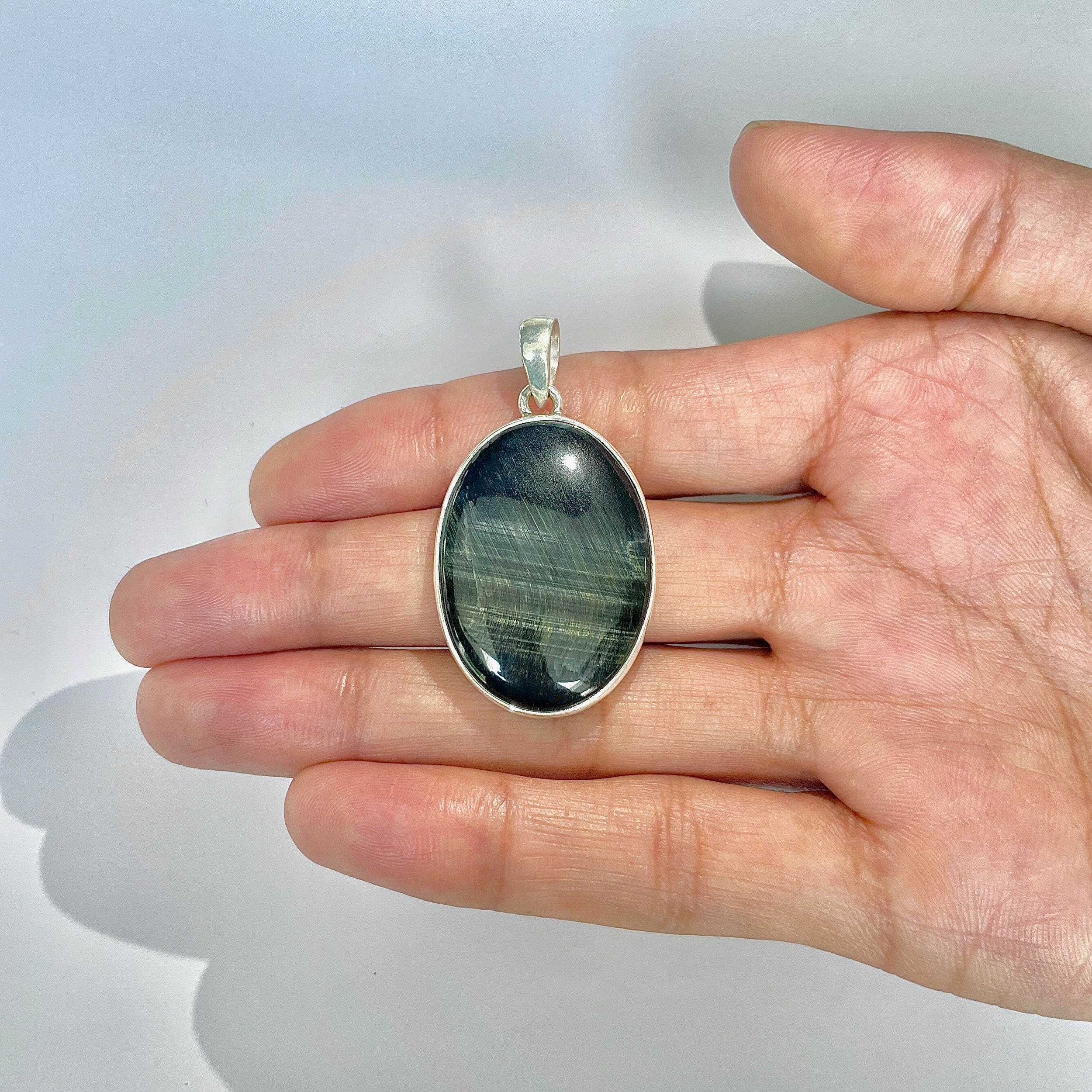 Blue Tiger Eye Pendant-(BTE-1-24)