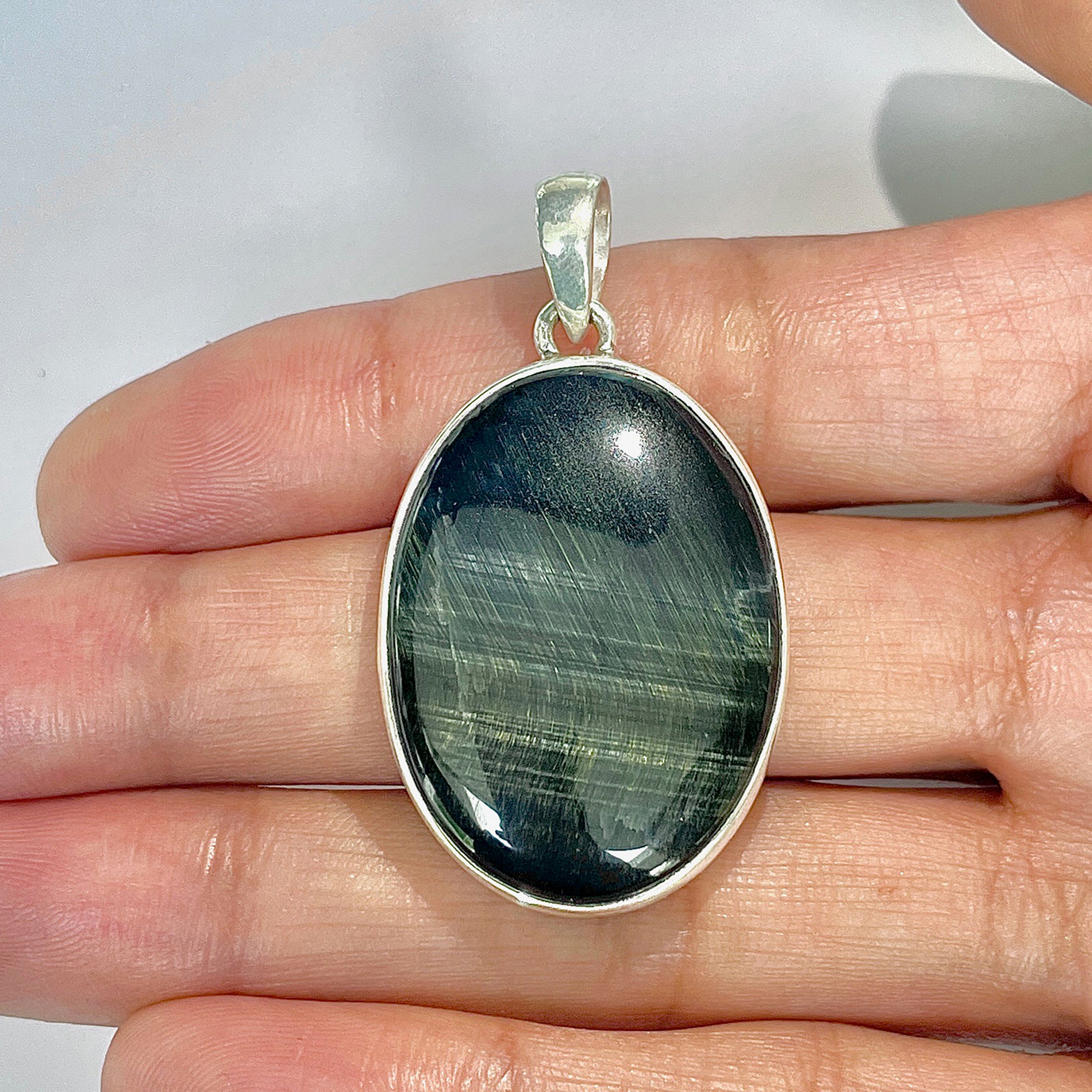 Blue Tiger Eye Pendant-(BTE-1-24)