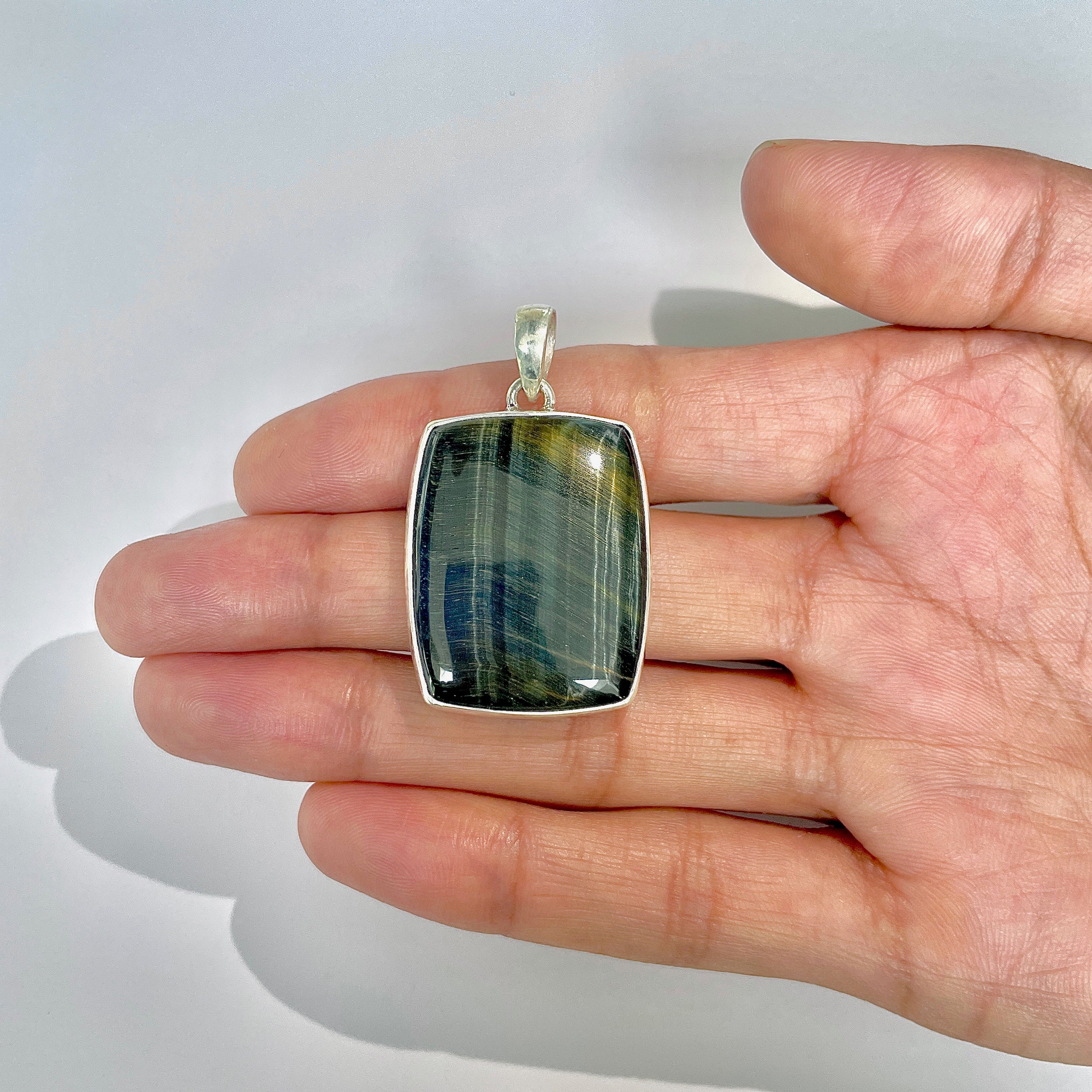 Blue Tiger Eye Pendant-(BTE-1-26)