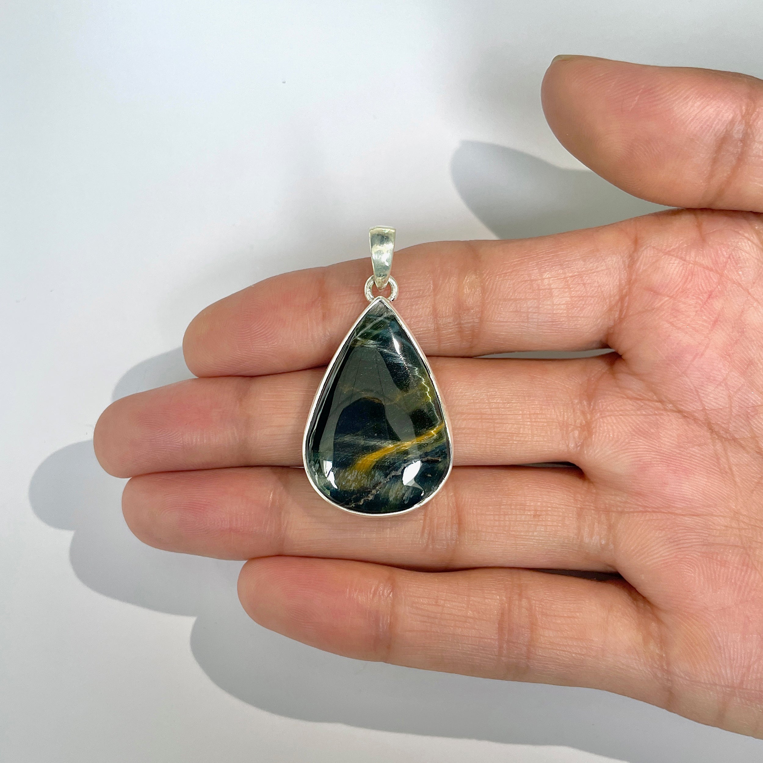 Blue Tiger Eye Pendant-(BTE-1-28)