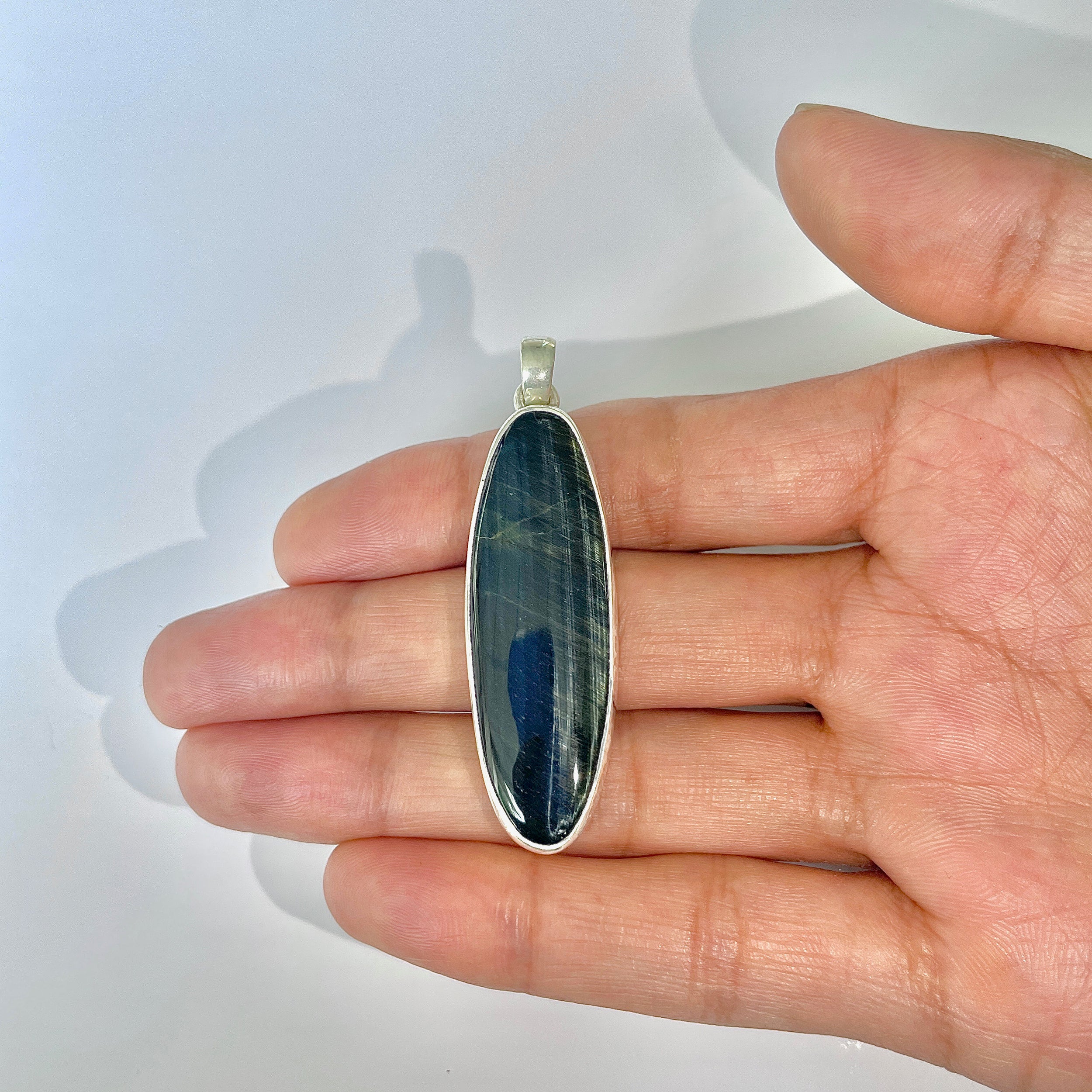 Blue Tiger Eye Pendant-(BTE-1-29)